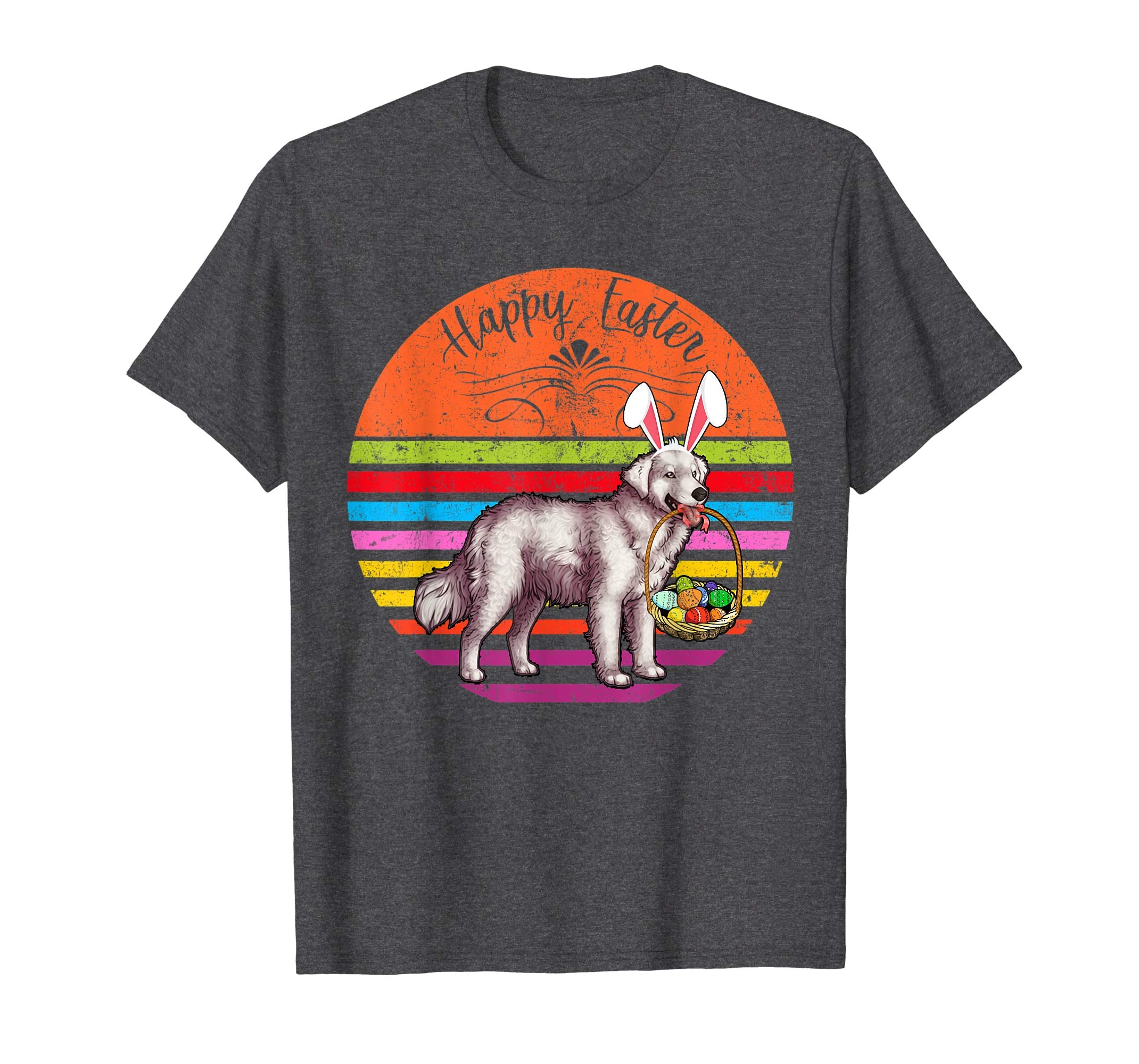 Vintage Kuvasz Dog Easter Eggs Basket T Shirt