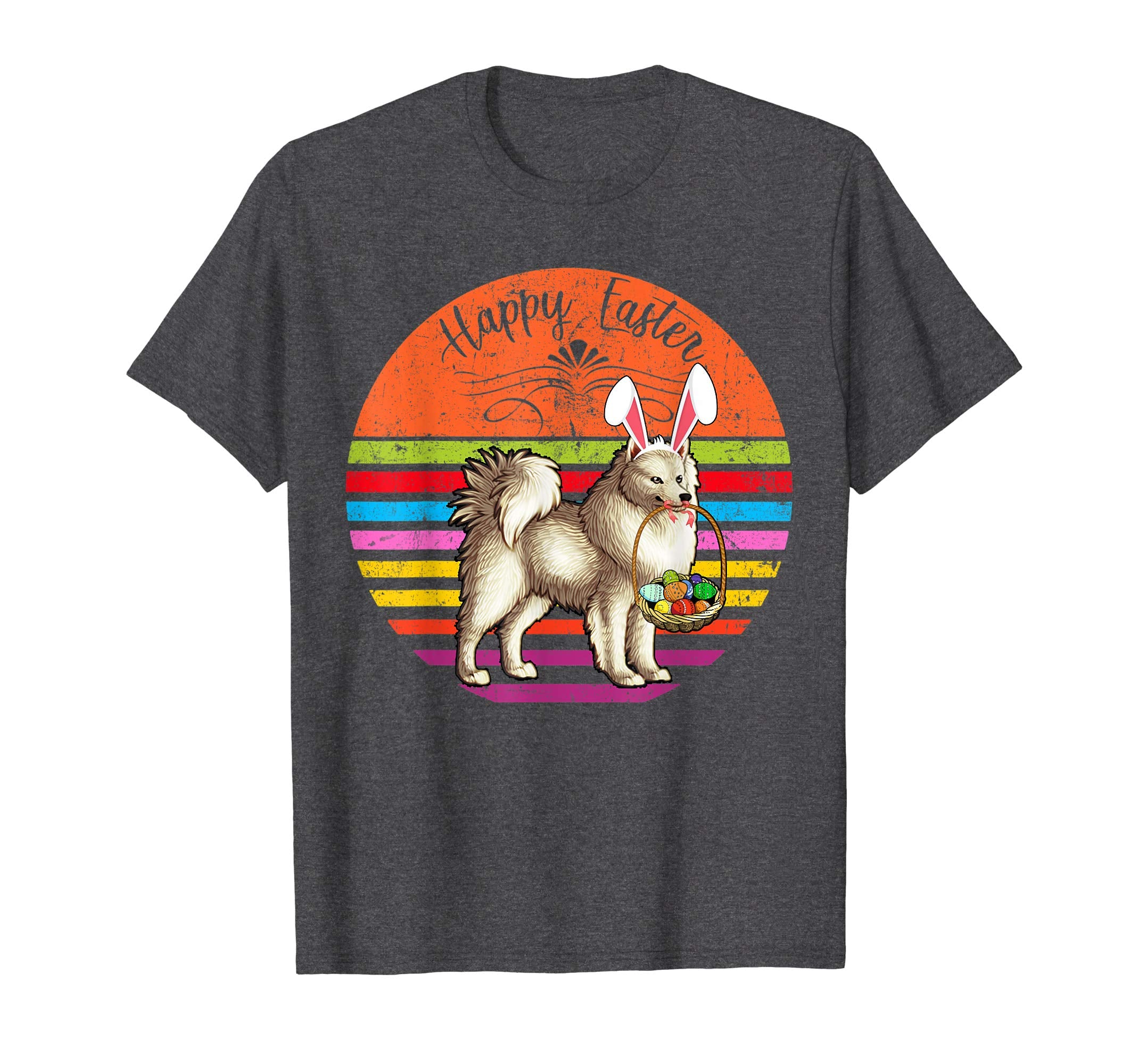 Vintage American Eskimo Dog Easter Eggs Basket T Shirt