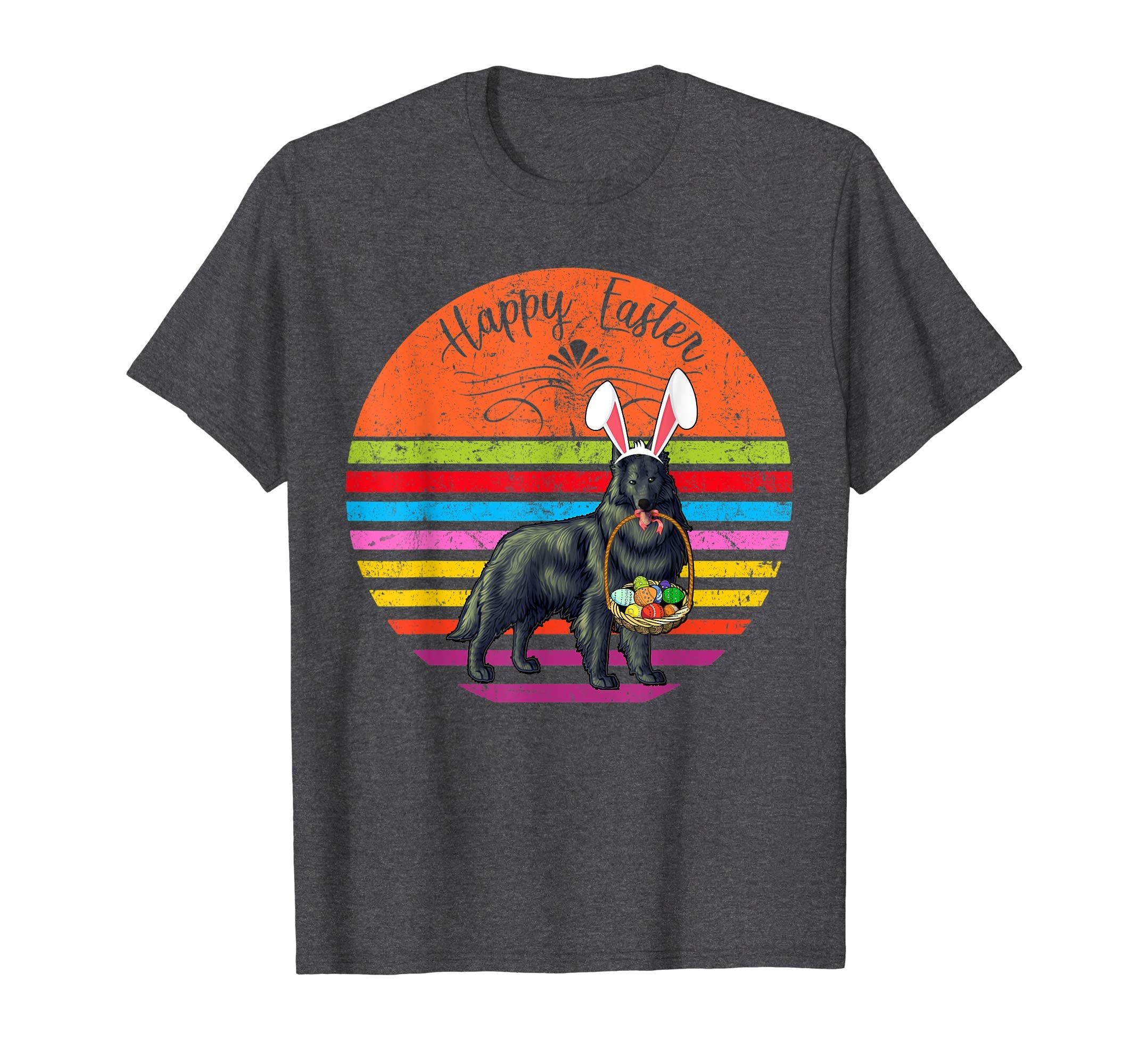 Vintage Belgian Sheepdog Dog Easter Eggs Basket T Shirt