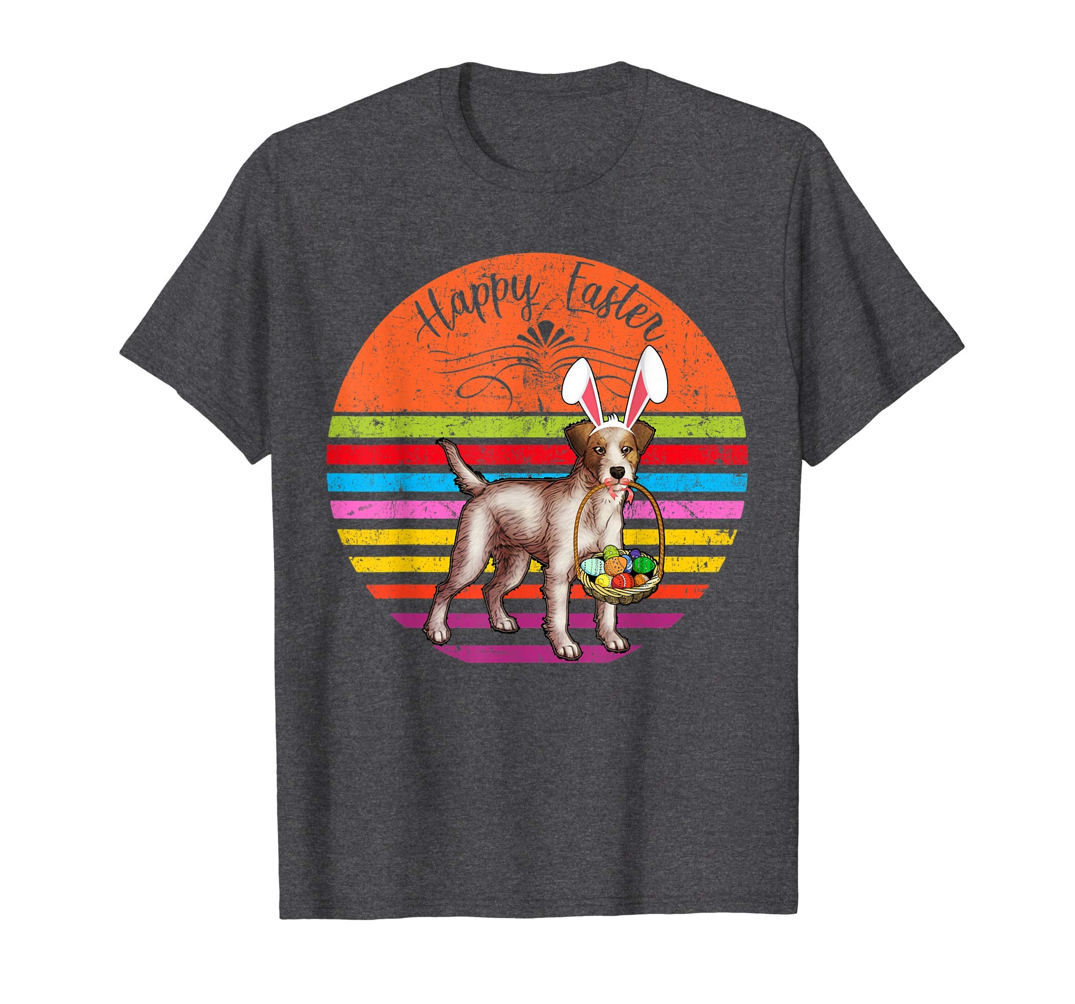 Vintage Jack Russell Terrier Dog Easter Eggs Basket T Shirt