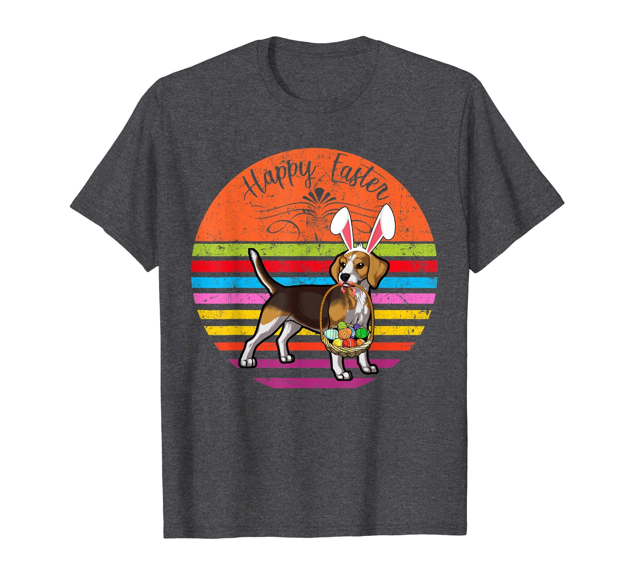 Cute Beagle Dog With Bunny Hat Happy Easter Eggs T Shirt