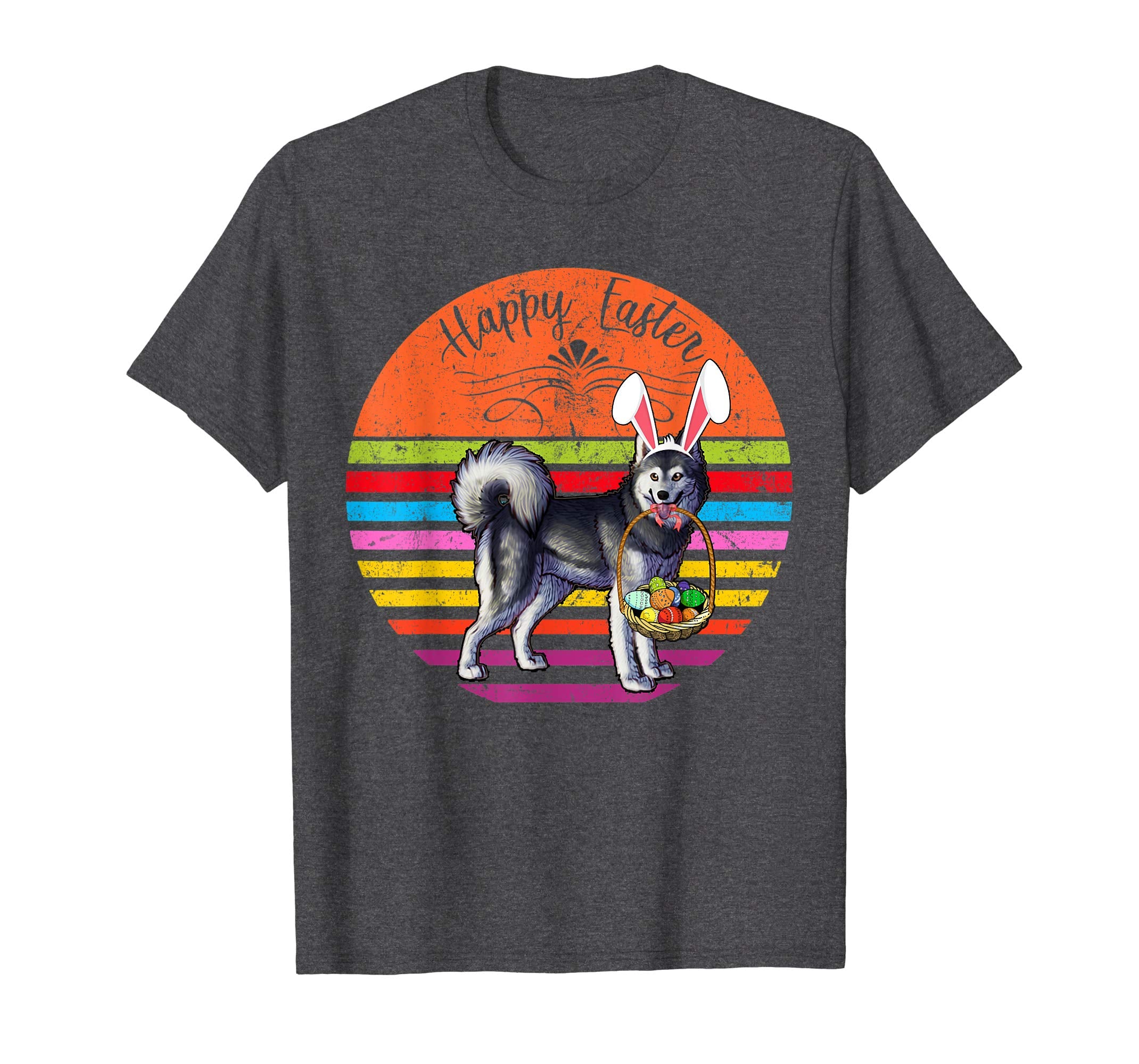 Vintage Alaskan Klee Kai Dog Easter Eggs Basket T Shirt