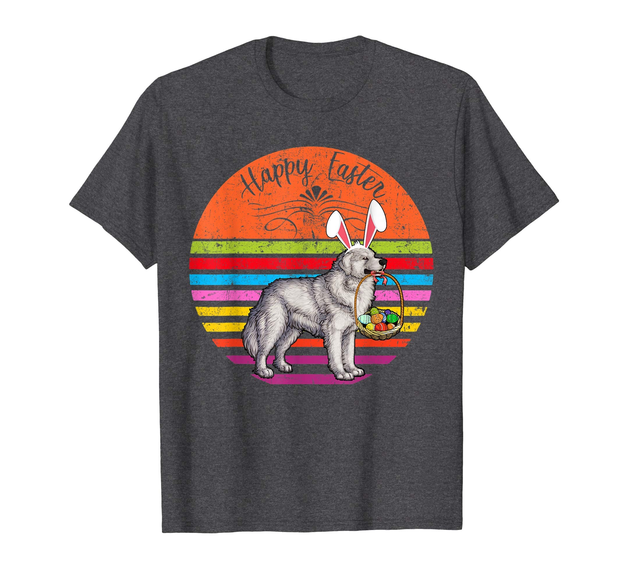 Vintage Great Pyrenees Dog Easter Eggs Basket T Shirt