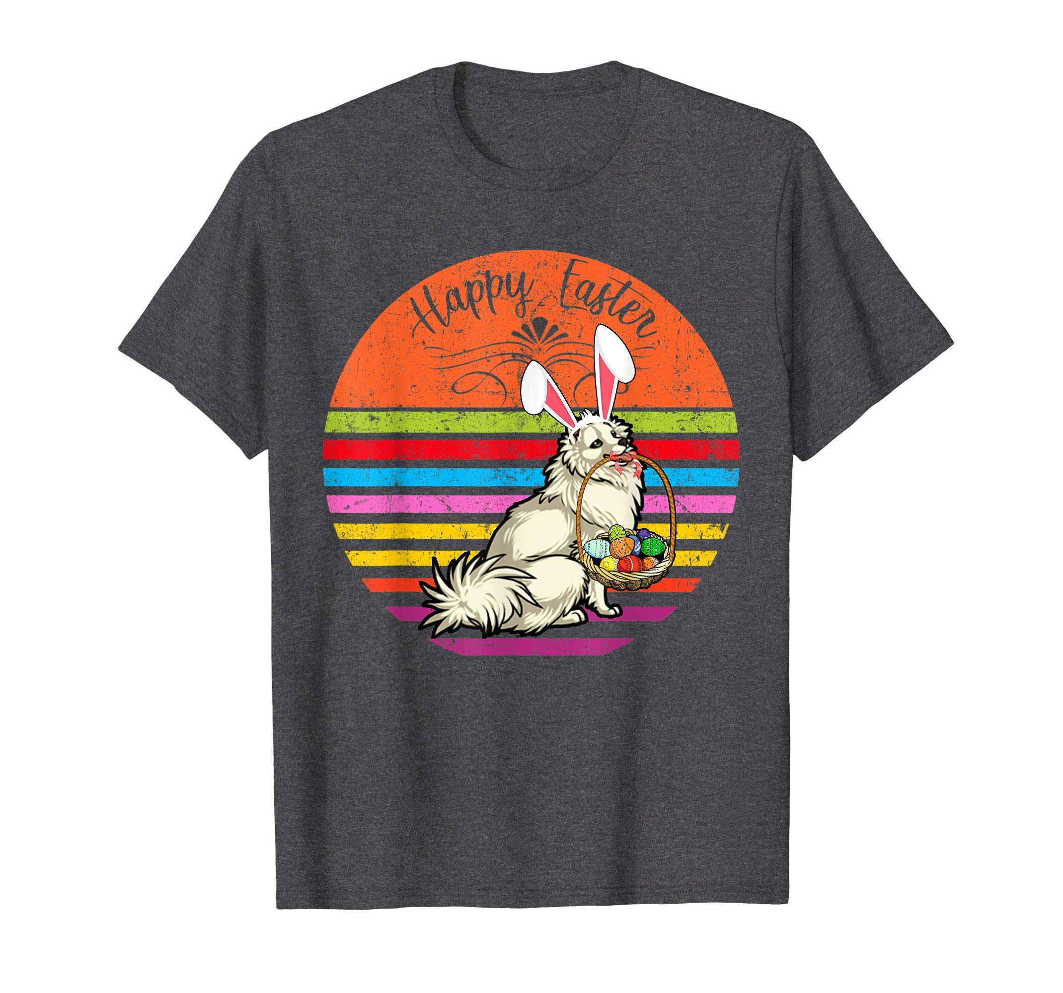 Cute Eskimo Dog With Bunny Hat Happy Easter Eggs T Shirt