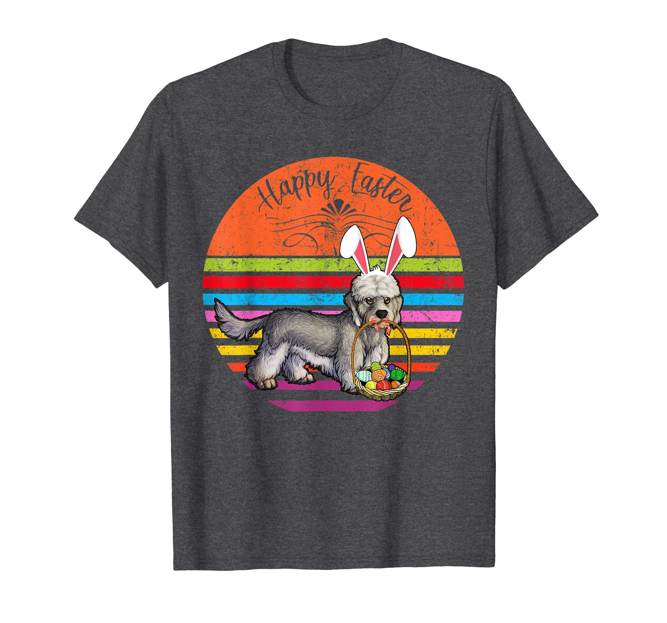 Vintage Dandi Dinmont Terrier Dog Easter Eggs Basket T Shirt