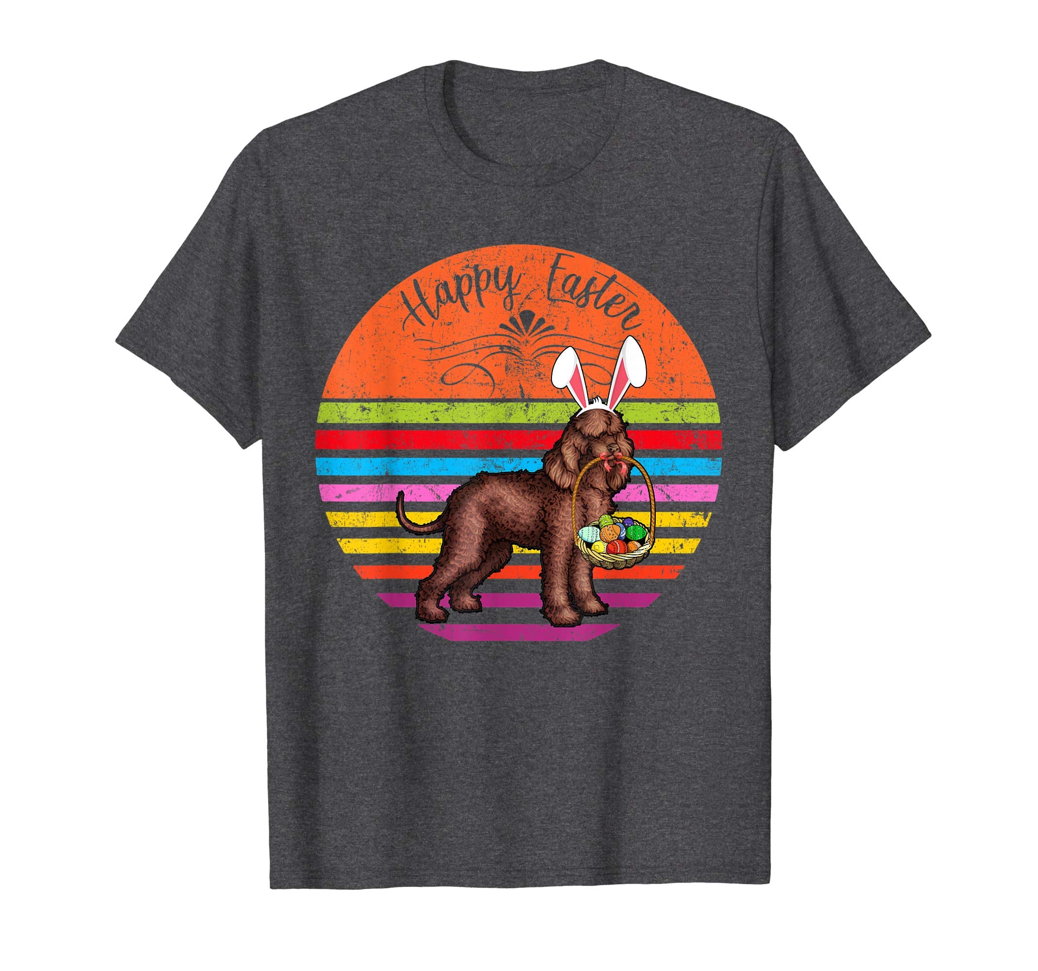 Vintage Irish Water Spaniel Dog Easter Eggs Basket T Shirt