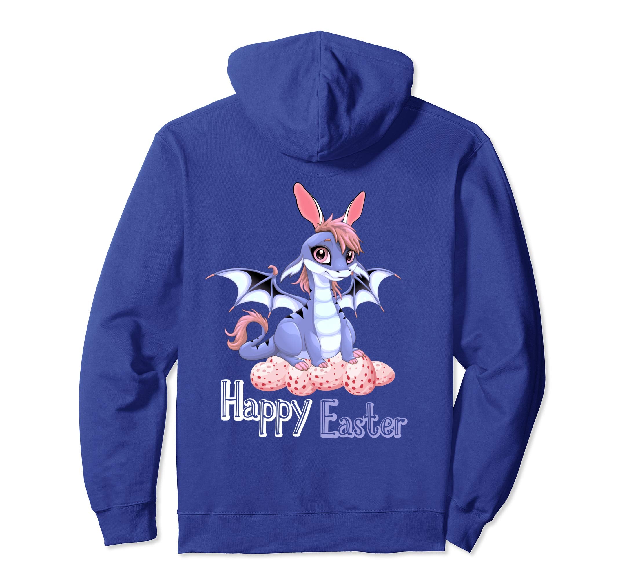 Cute Anime Dragon Bunny Easter Hoodie For Women Men -BACK-