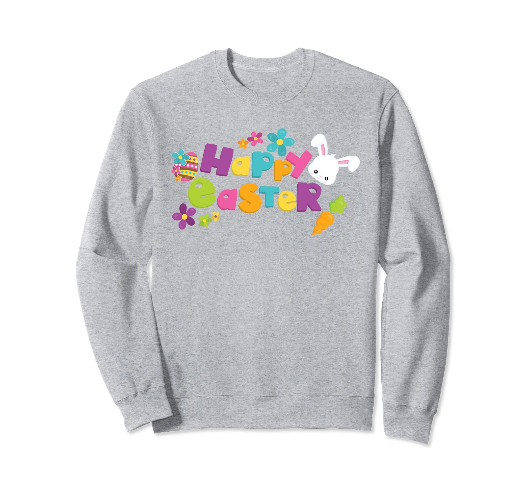 Happy Easter Shirt Cute Bunny Flower Carrots Sweatshirt