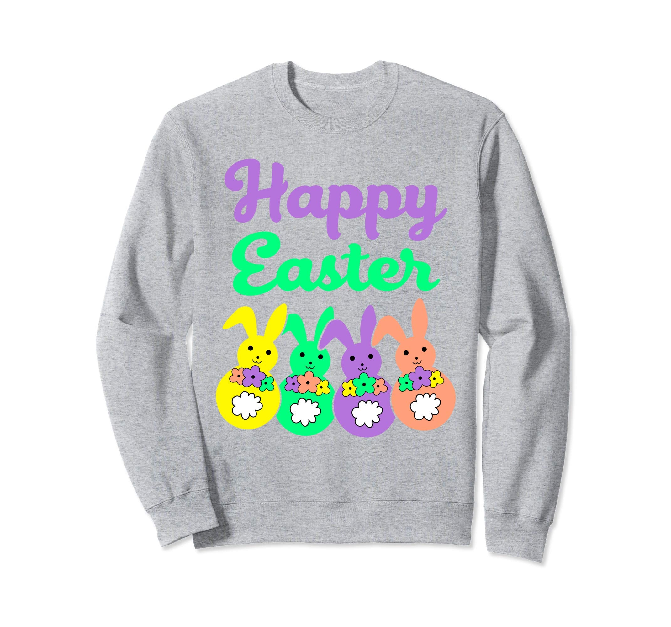 Happy Easter Egg Hunt Bunnies Bow Men Women Sweatshirt Gift