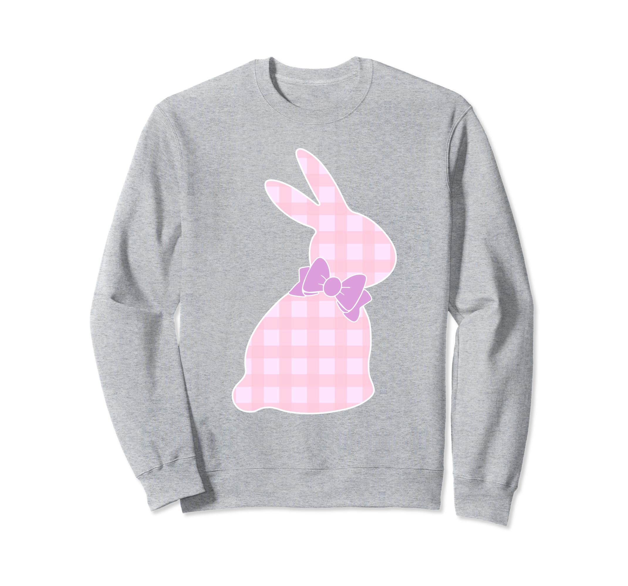 Bunny Buffalo Plaid Bow Happy Easter Women Sweatshirt Gift