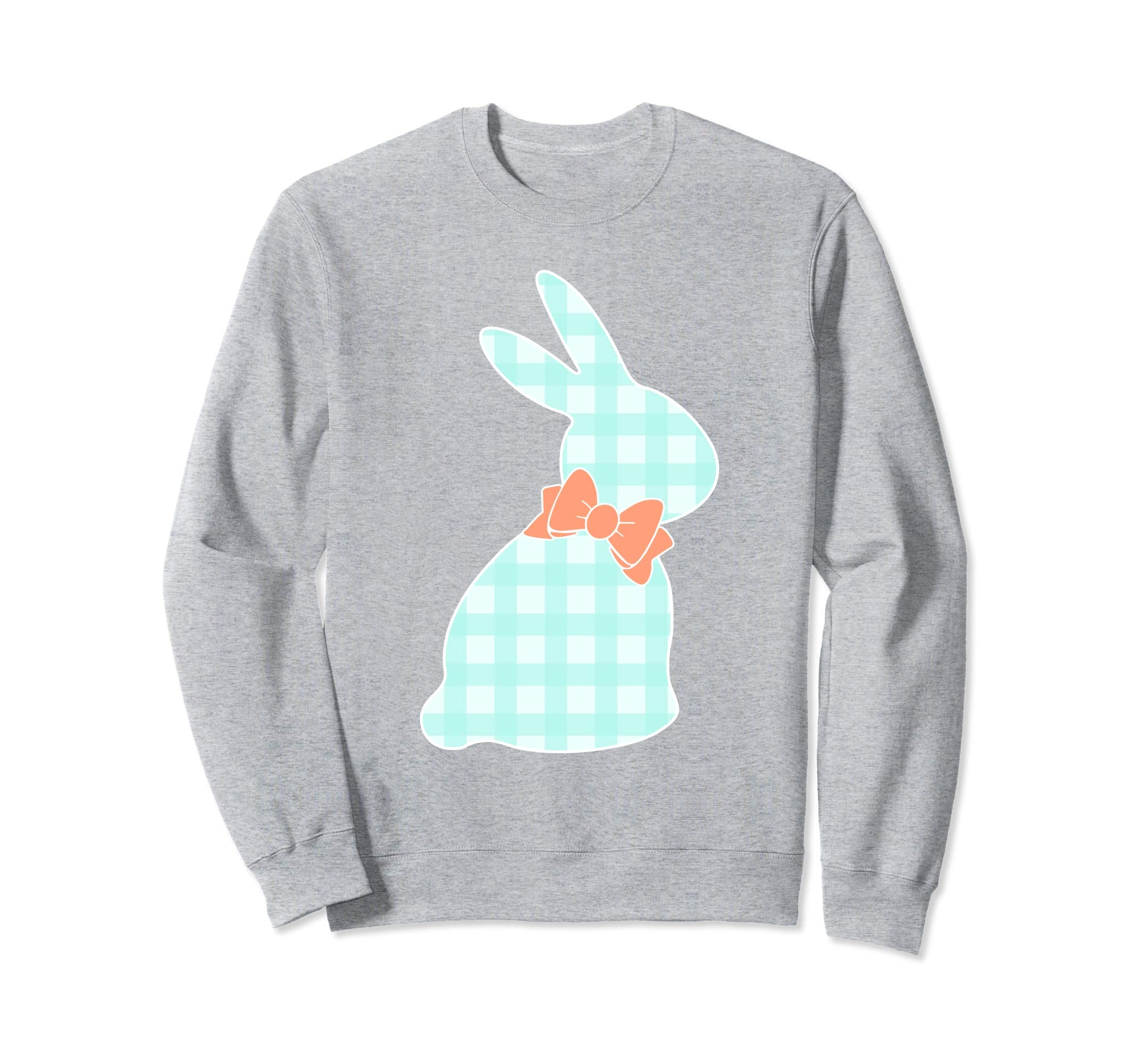 Bunny Buffalo Plaid Bow Happy Easter Women Sweatshirt Gift
