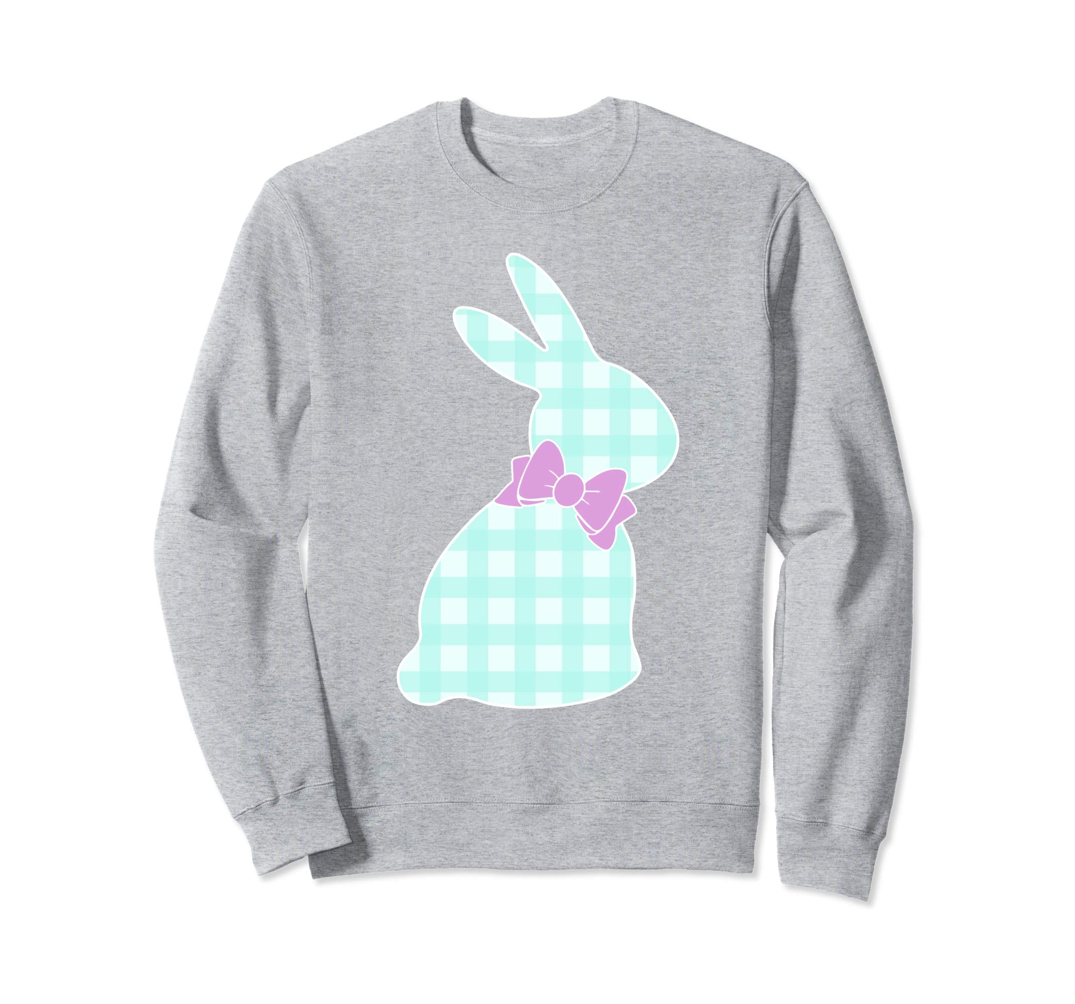 Bunny Buffalo Plaid Bow Happy Easter Women Sweatshirt Gift