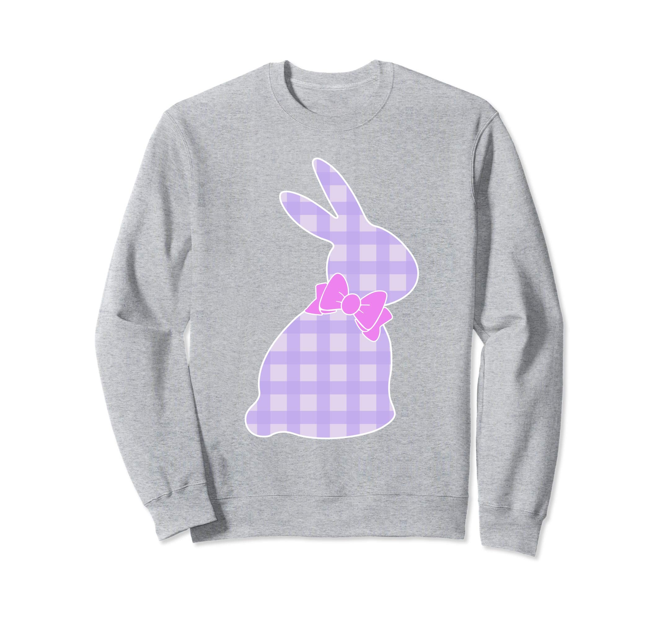 Bunny Buffalo Plaid Bow Happy Easter Women Sweatshirt Gift