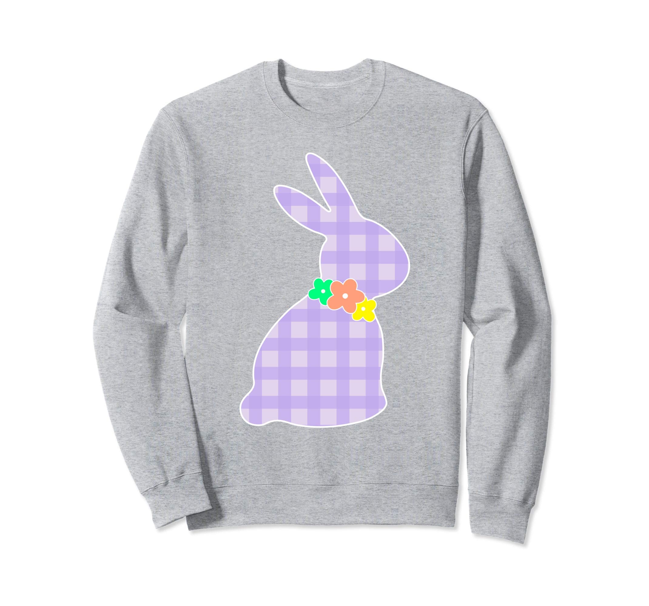 Bunny Buffalo Plaid Bow Happy Easter Women Sweatshirt Gift