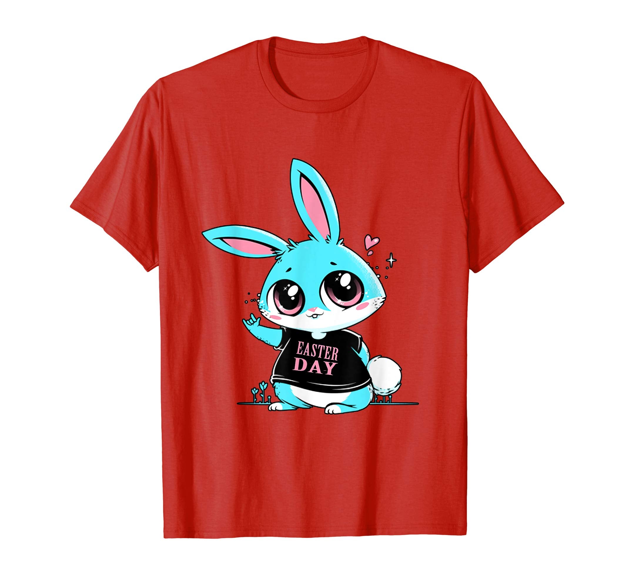 Blue Cute Bunny Rabbit Lover Happy Easter Day Heart Shirt