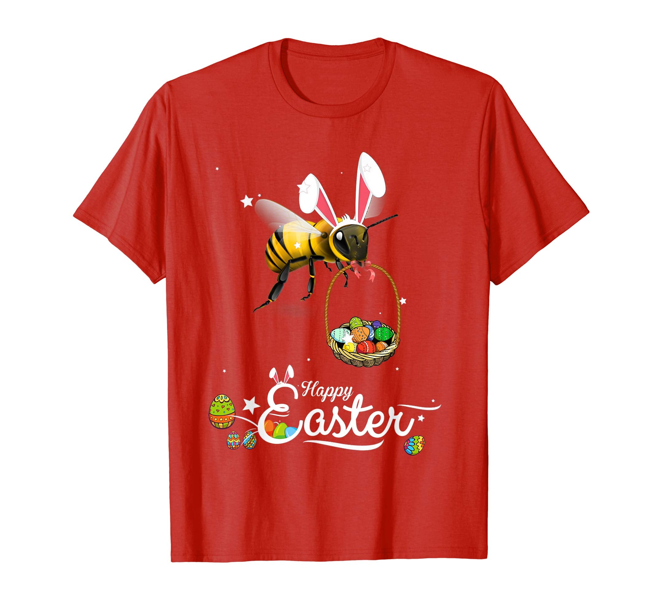 Cute Easter Bee with Bunny Ears and Eggs T Shirt