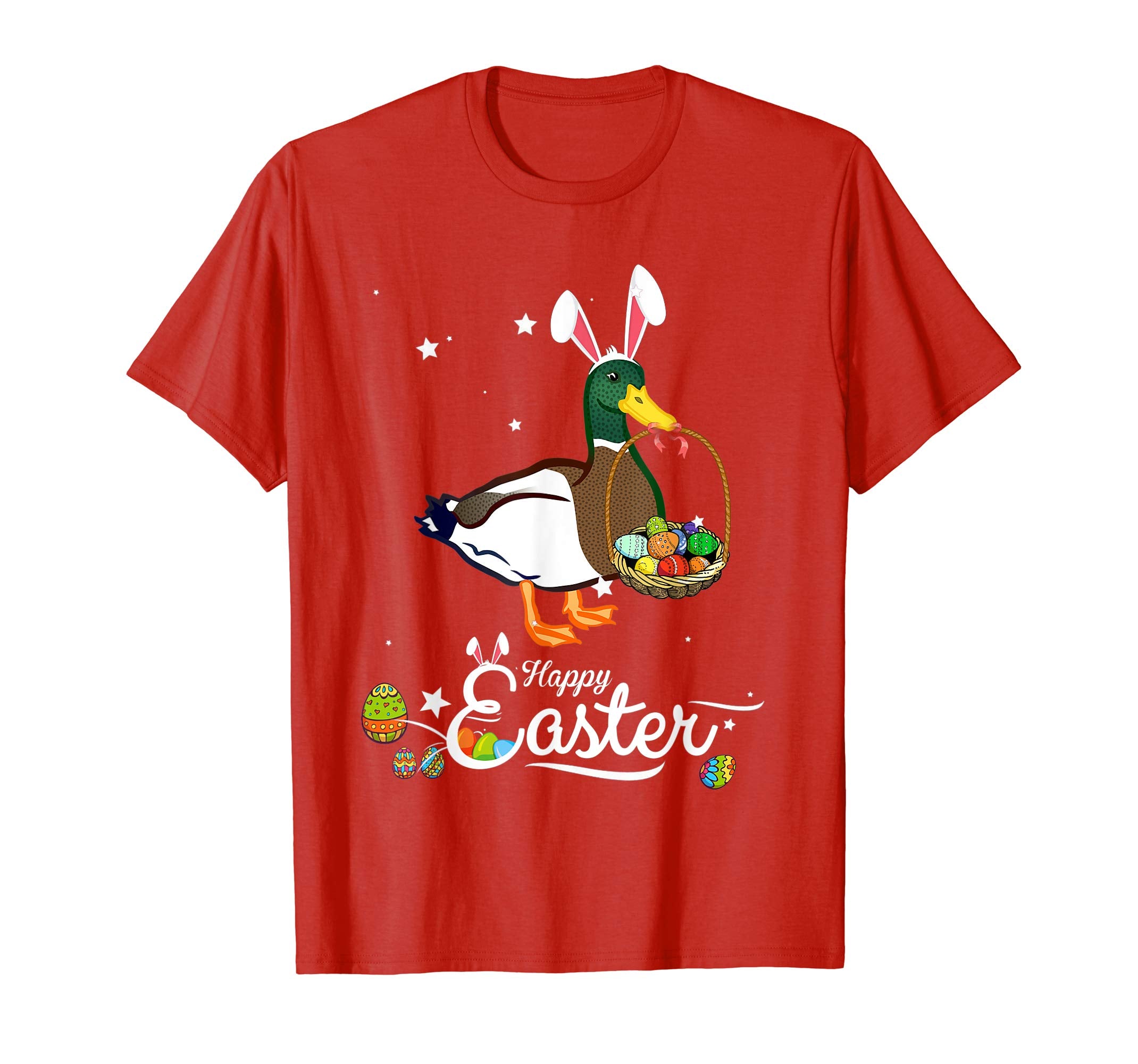 Cute Easter Duck with Bunny Ears and Eggs T Shirt