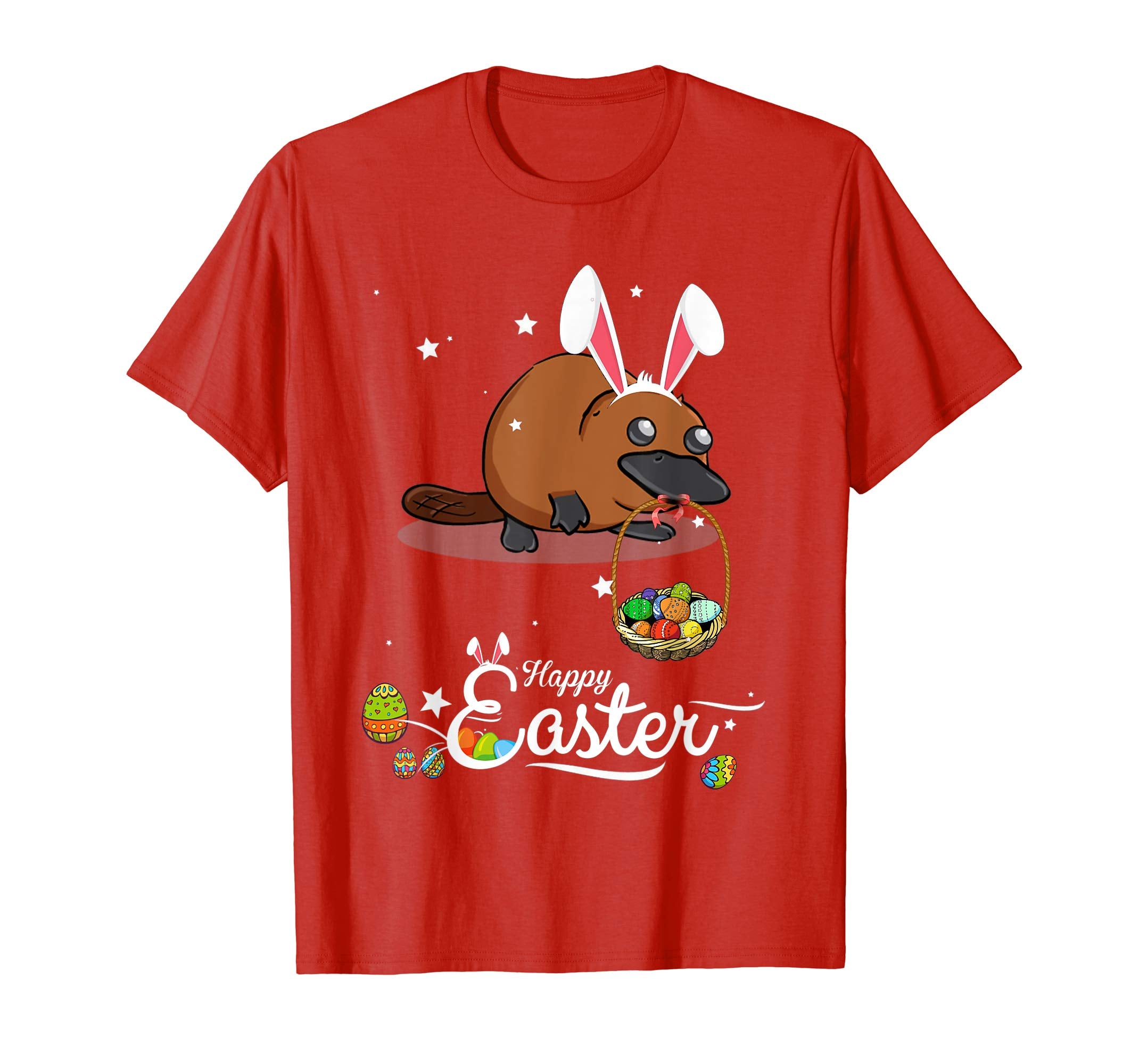 Cute Easter Platypus with Bunny Ears and Eggs T Shirt