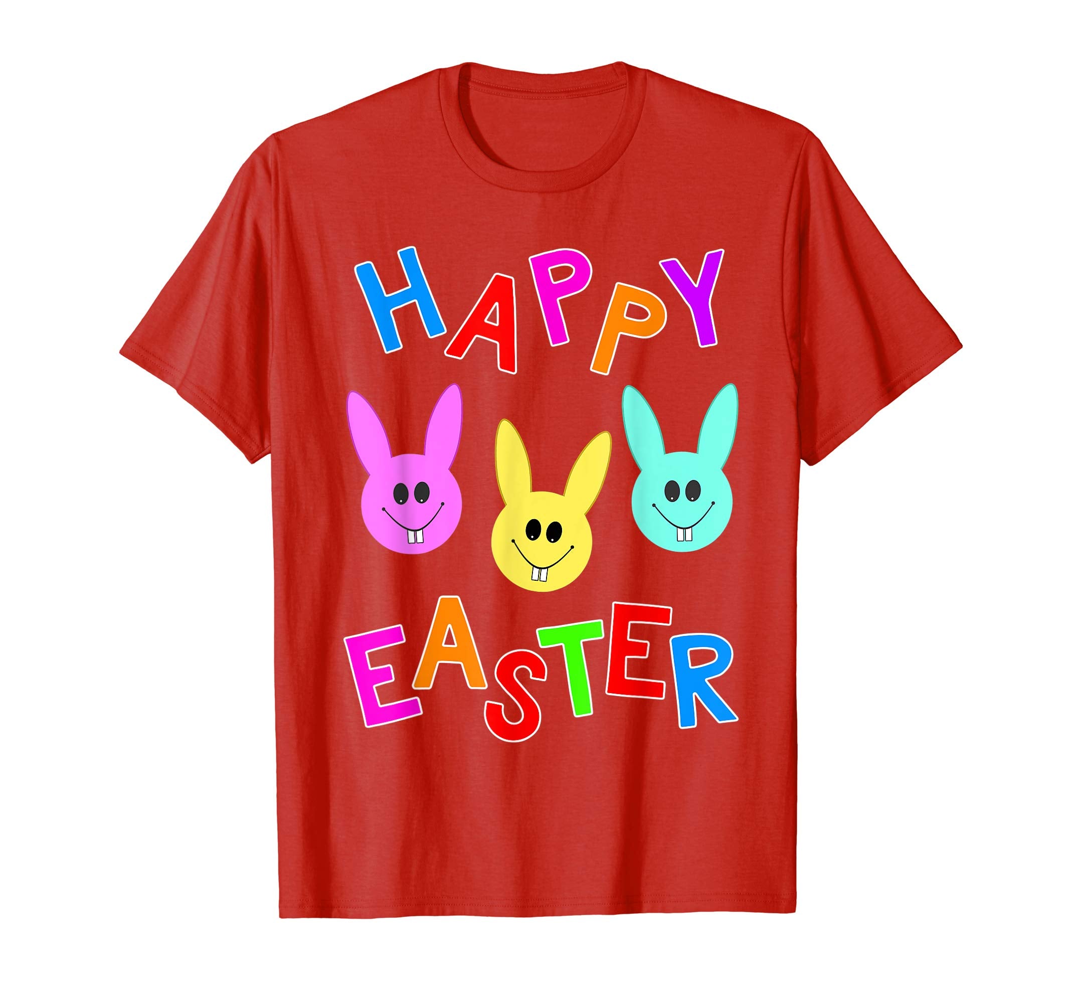 Happy Easter T shirt Cute Bunnies Colorful Bunny Boys Girls