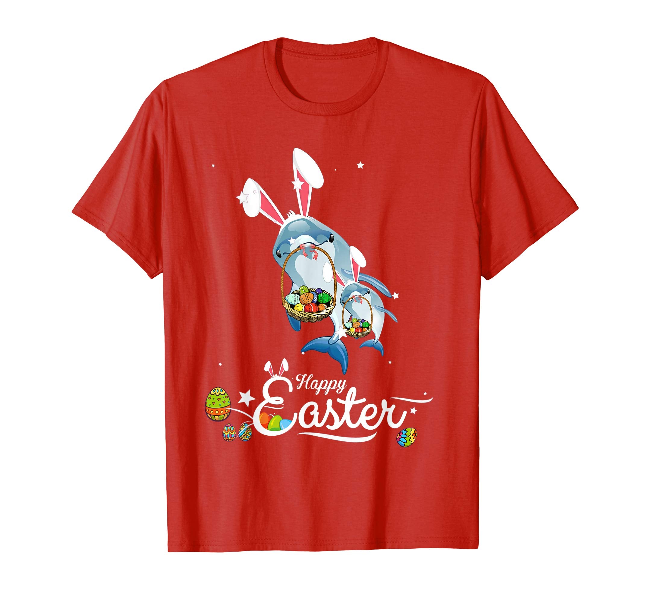 Cute Easter Dolphins with Bunny Ears and Eggs T Shirt
