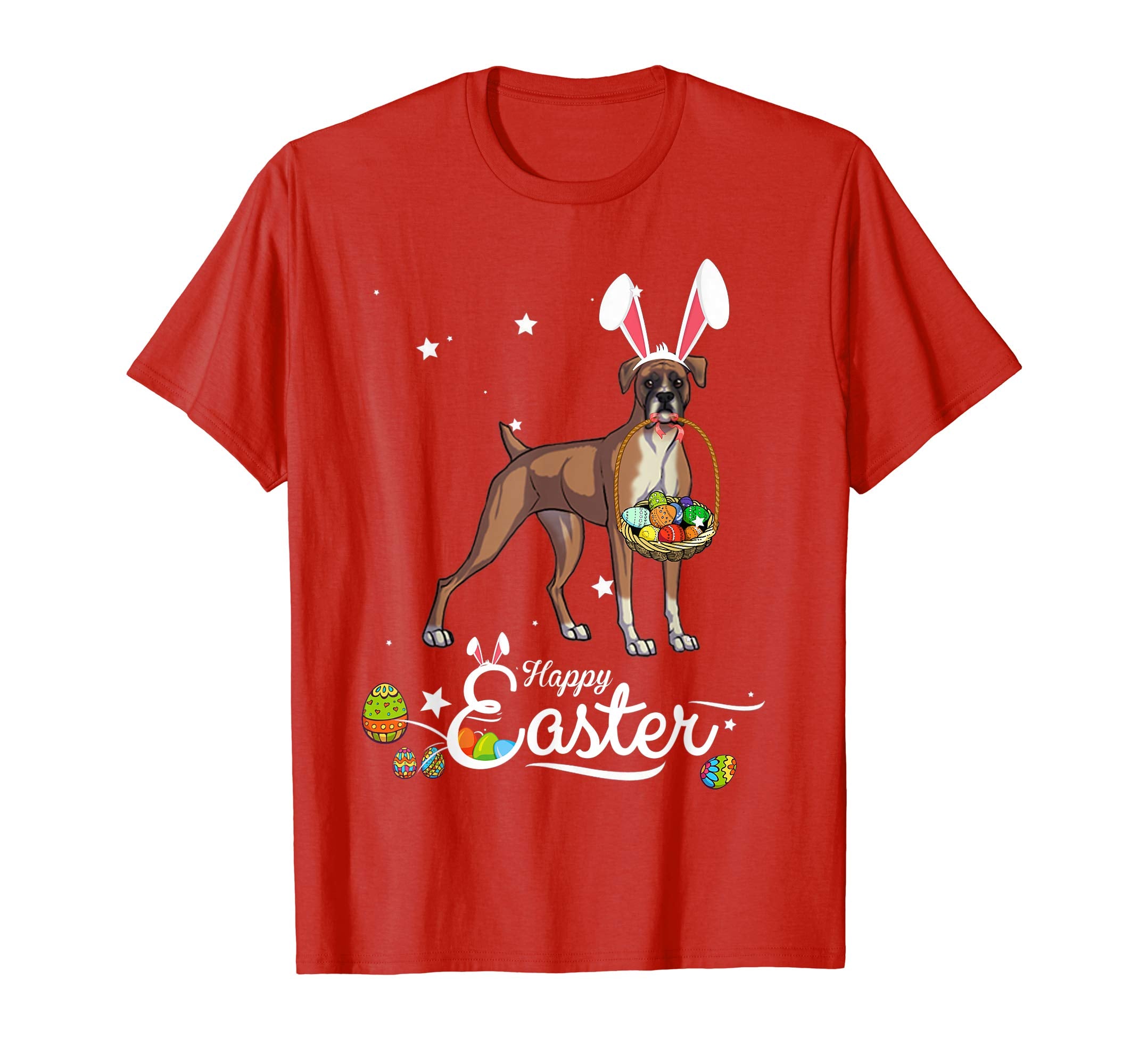 Boxer Dog With Bunny Hat Easter Costume T Shirt