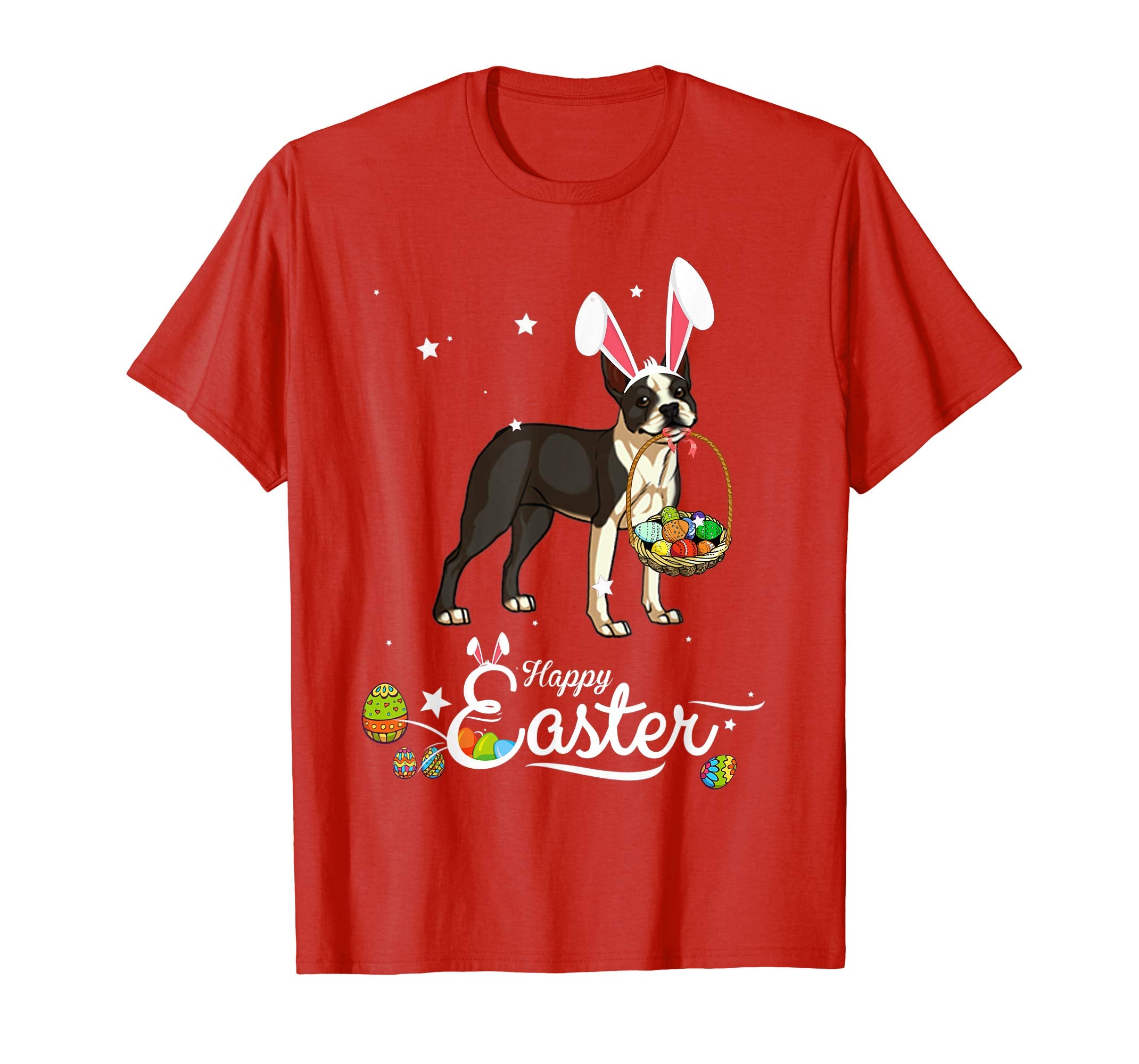Boston Terrier Dog With Bunny Hat Easter Costume T Shirt