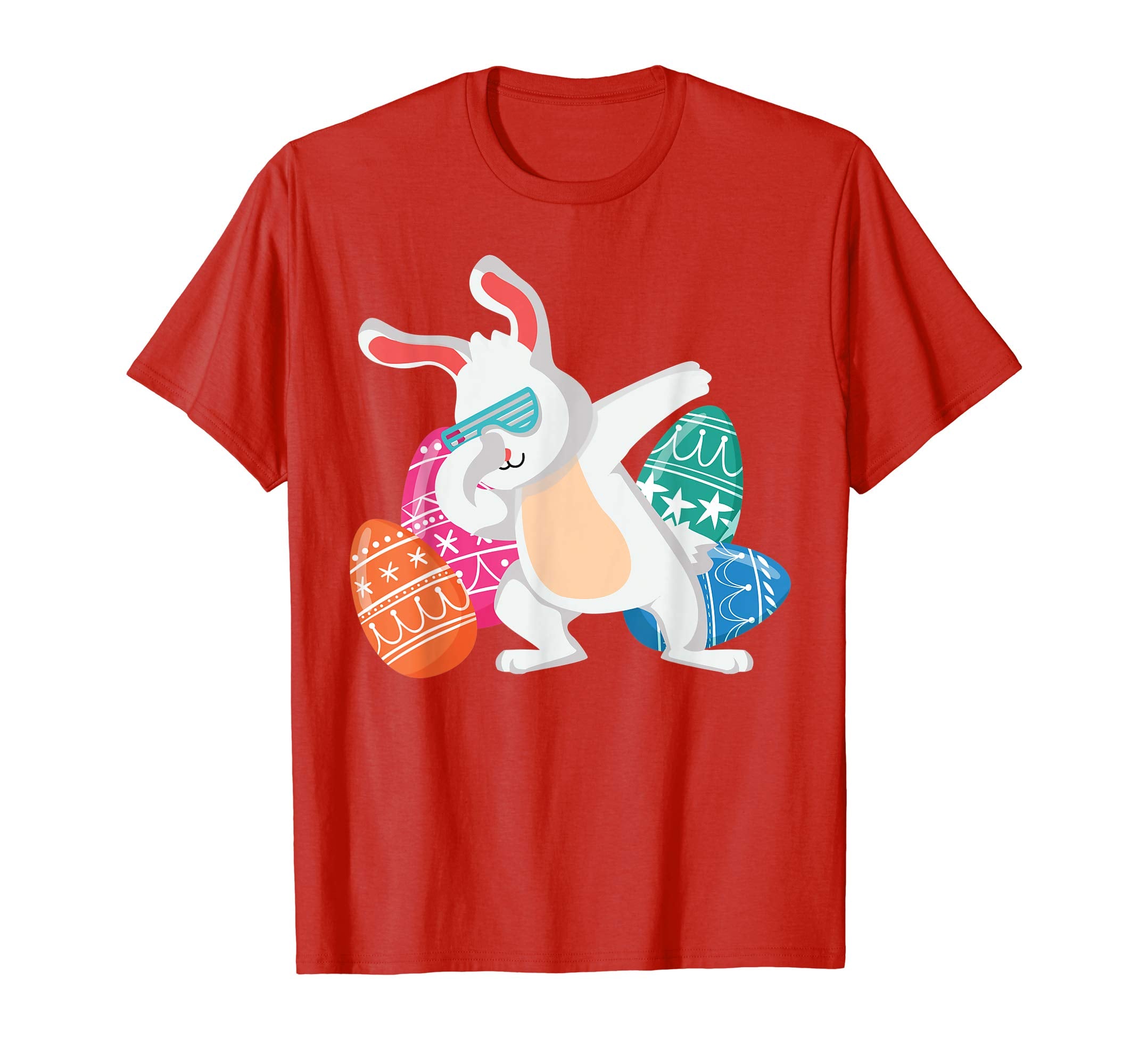 Eggs Easter Bunny Dabbing Shirt For Kids Girls
