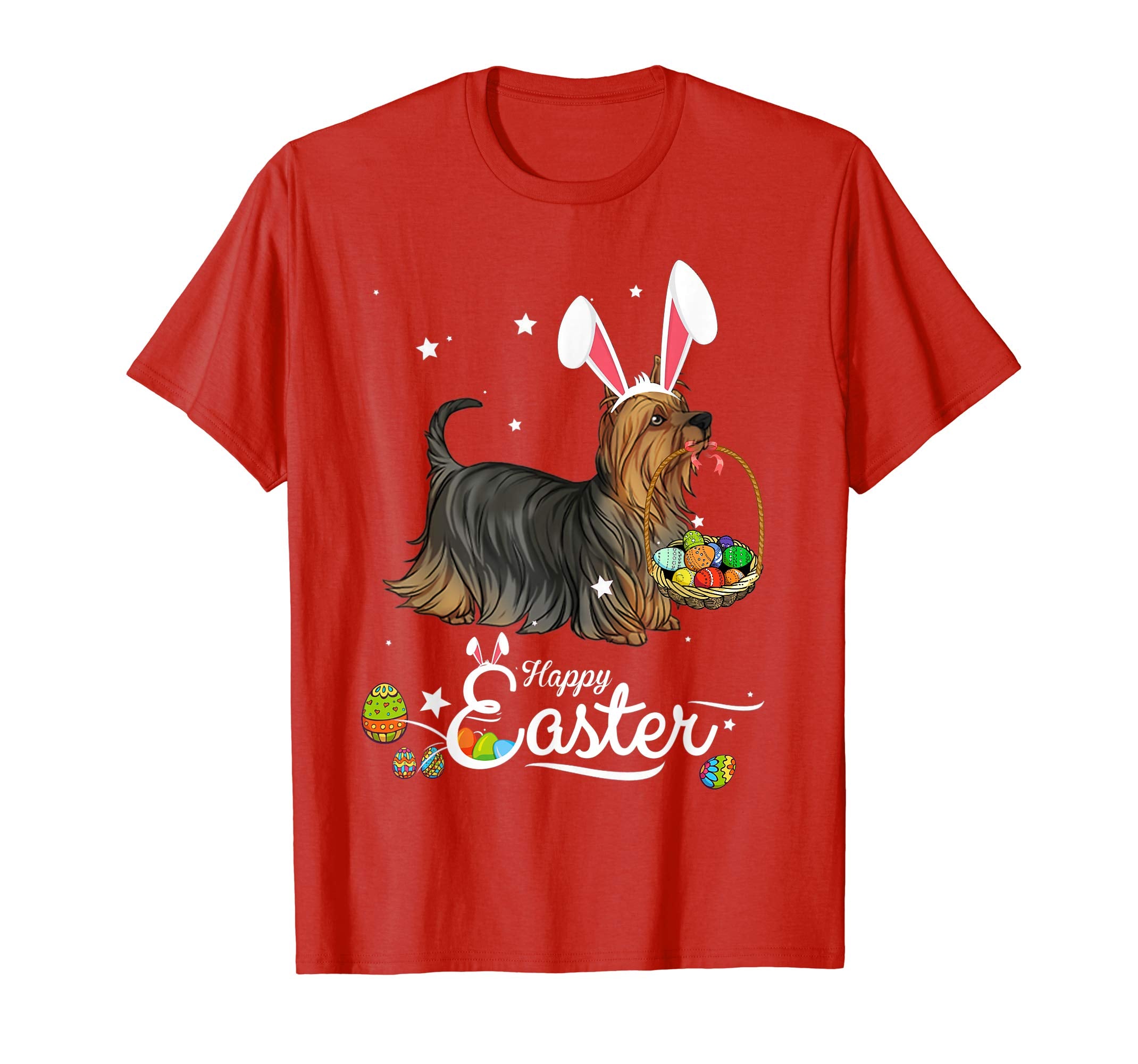 Silky Terrier Dog With Bunny Hat Easter Costume T Shirt