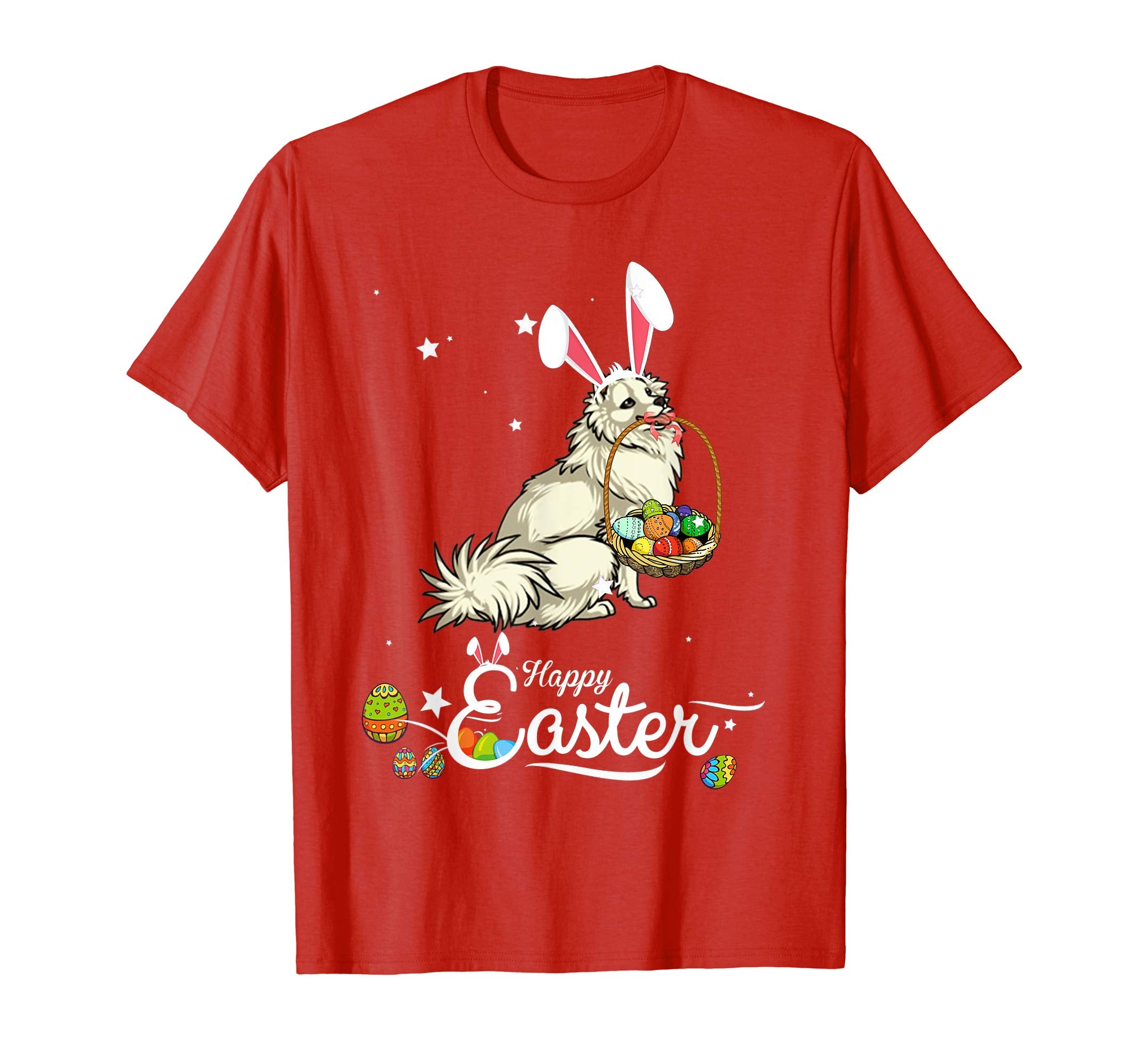 American Eskimo Dog With Bunny Hat Easter Costume T Shirt