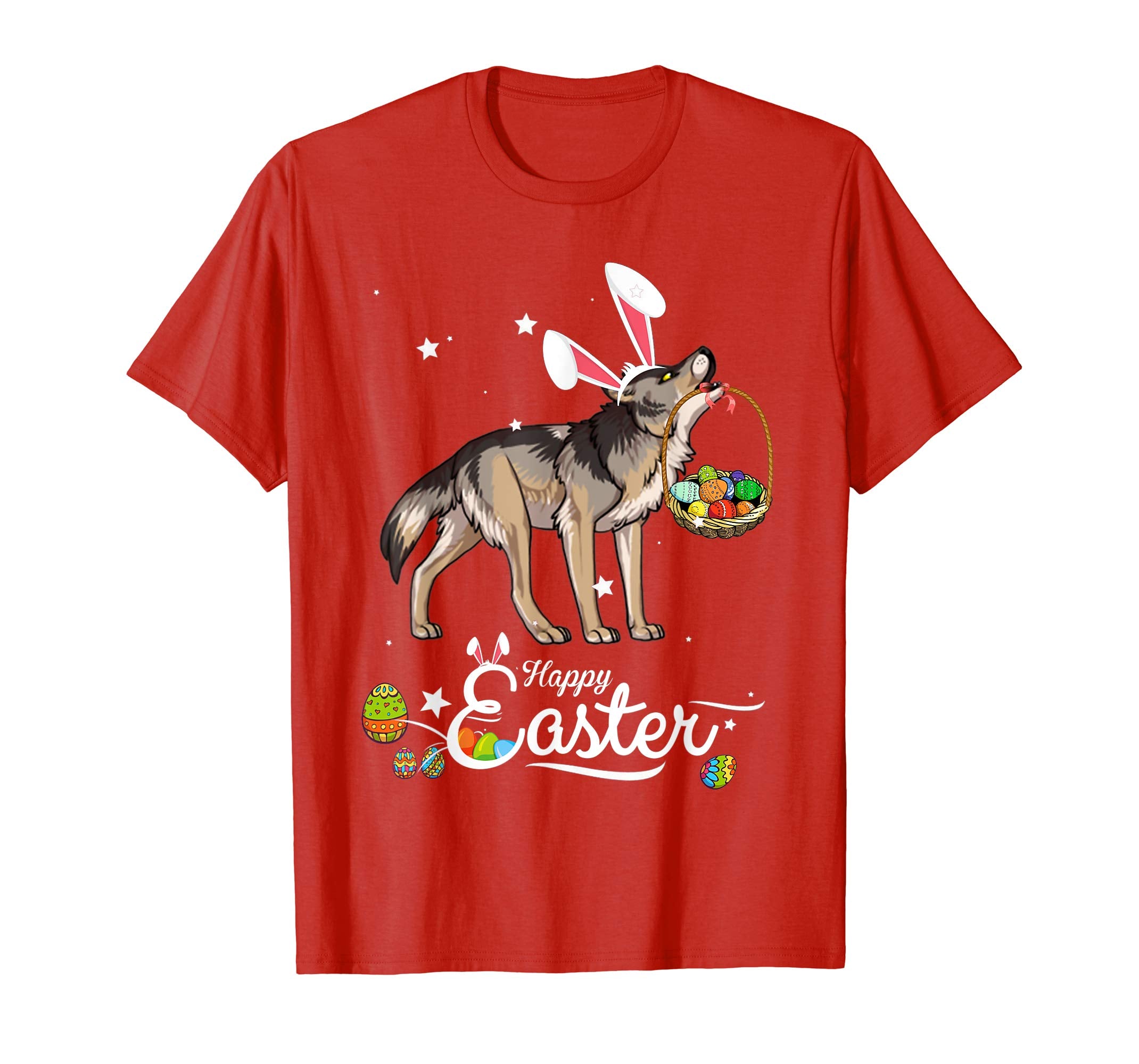 Wolf Dog With Bunny Hat Easter Costume T Shirt