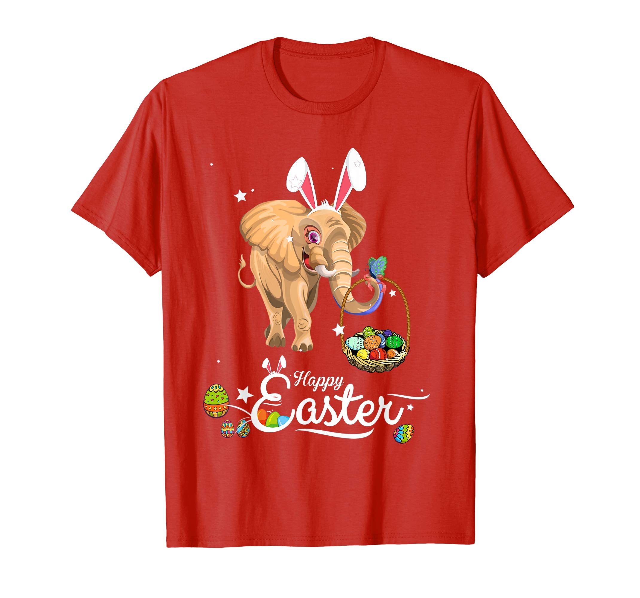 Cute Easter elephant with Bunny Ears and Eggs T Shirt