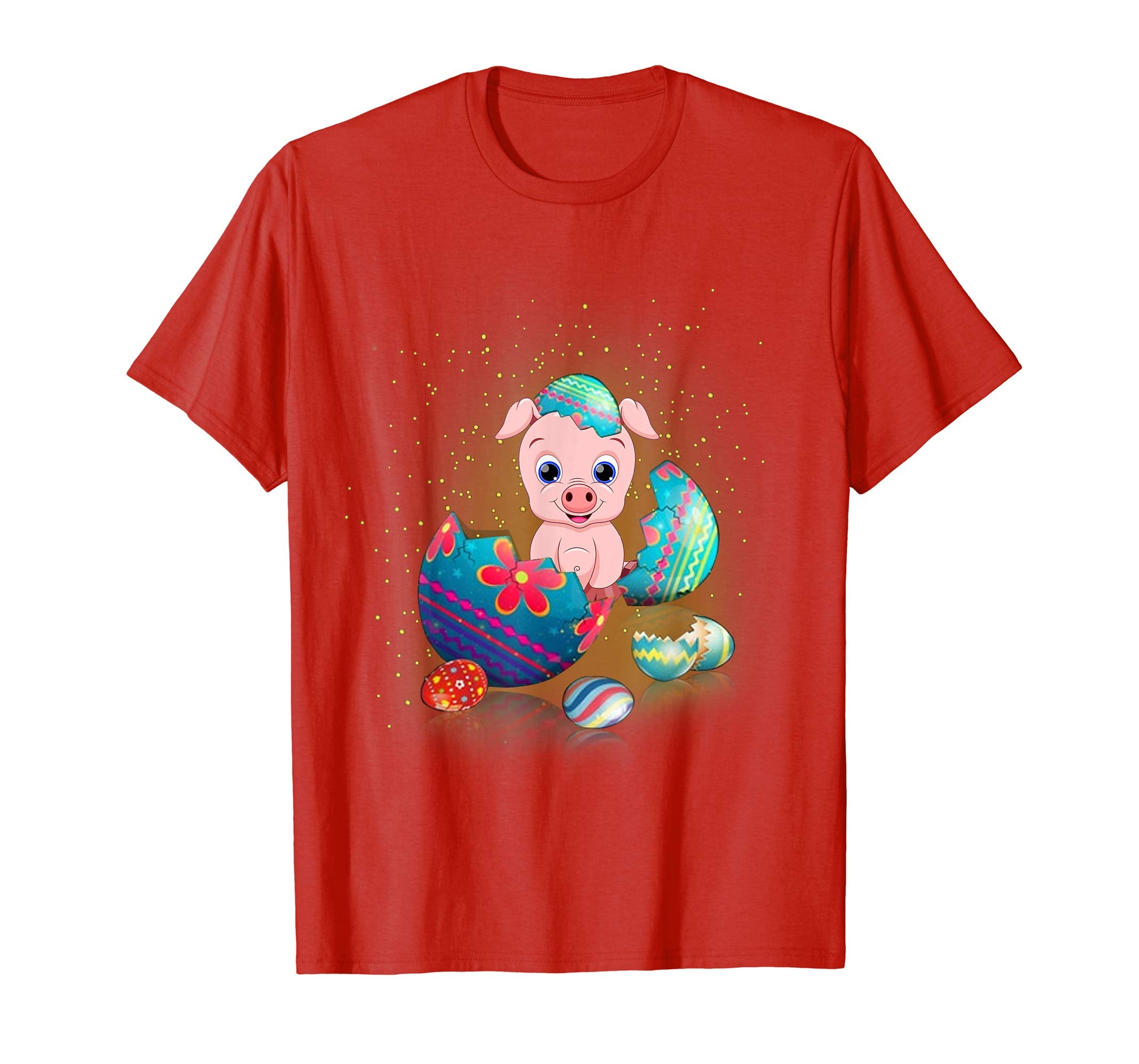 Pig Easter Eggs Funny T-Shirts Happy Easter Bunny Gifts Tee