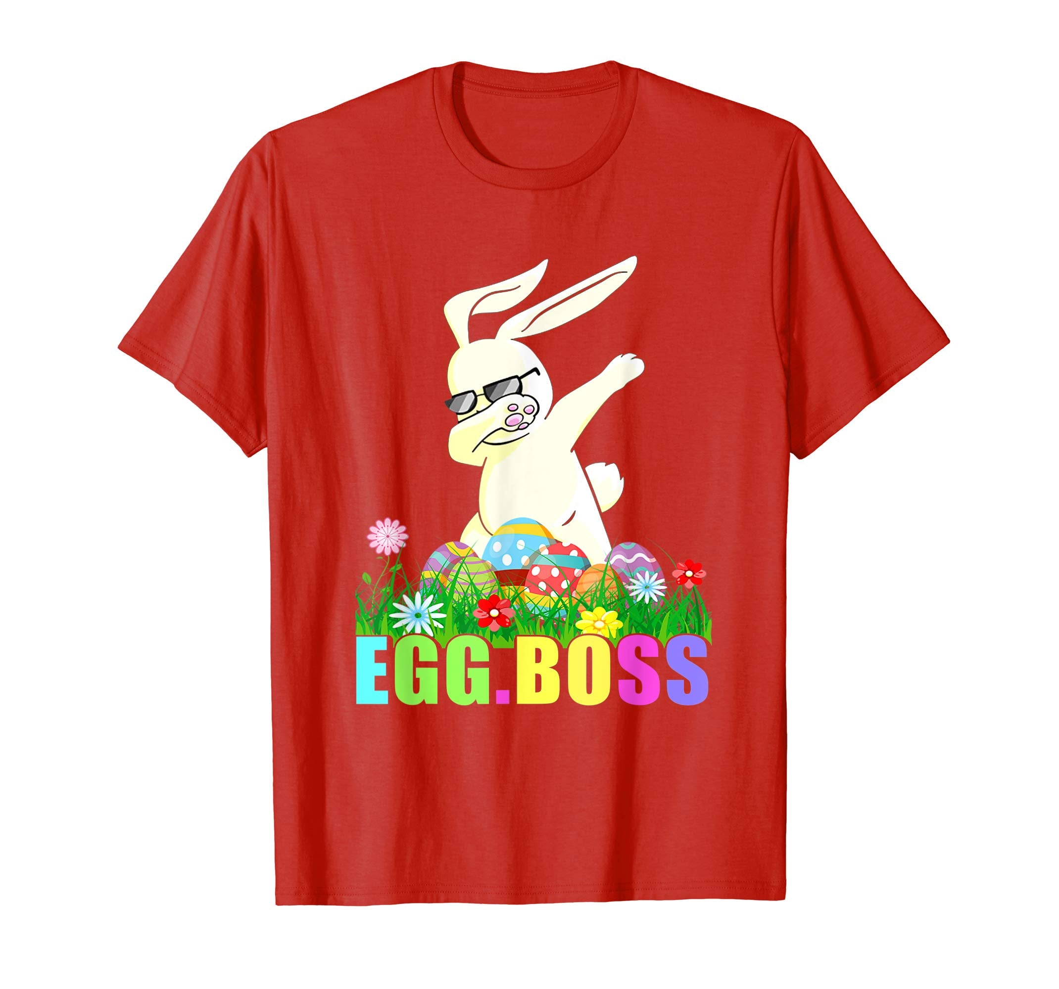 Dabbing Egg Boss Easter Bunny T Shirt For Kids Toddlers Boys
