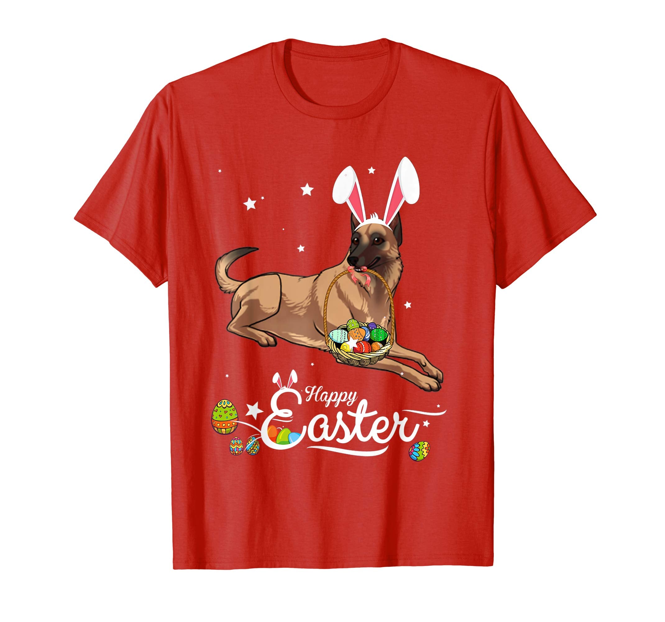 Belgian Malinois Dog With Bunny Hat Easter Costume T Shirt