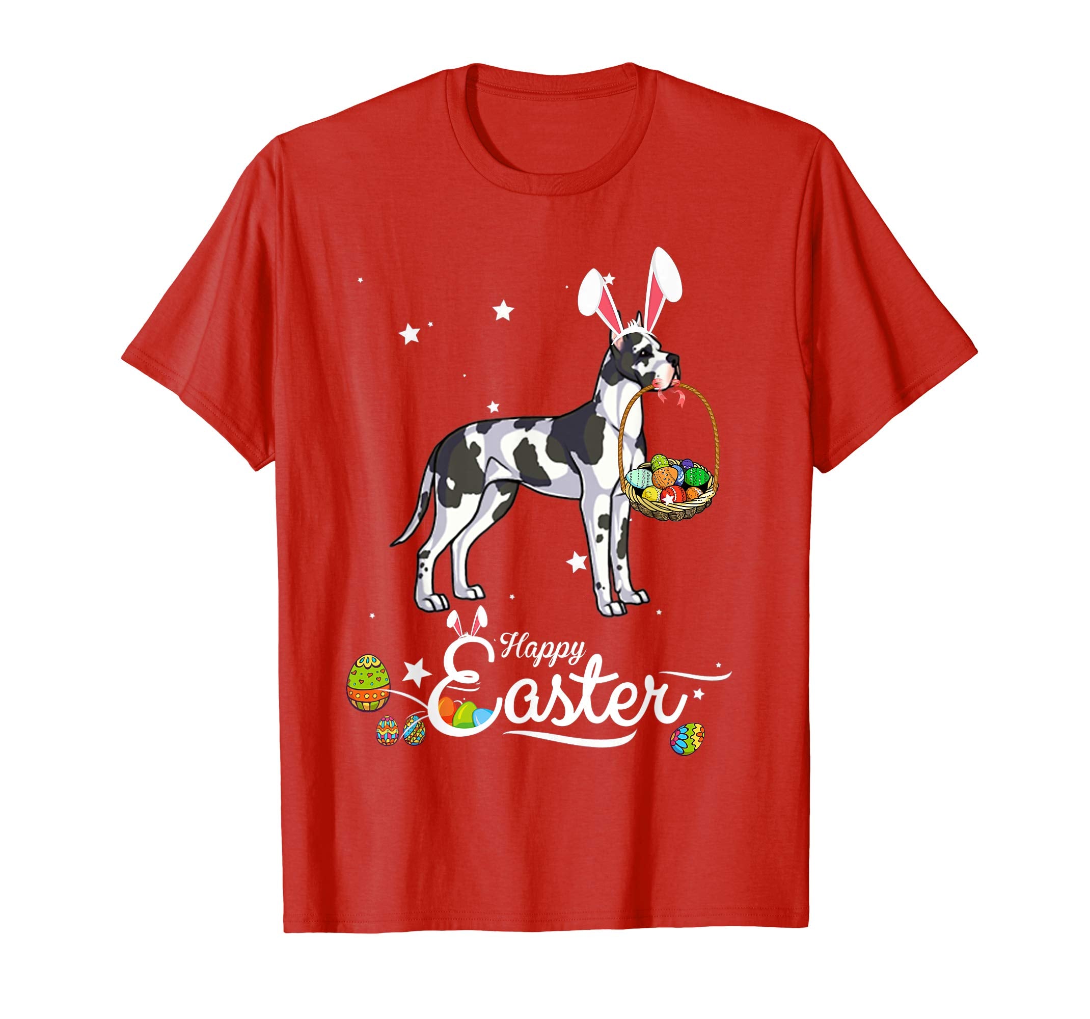 Great Dane Dog With Bunny Hat Easter Costume T Shirt