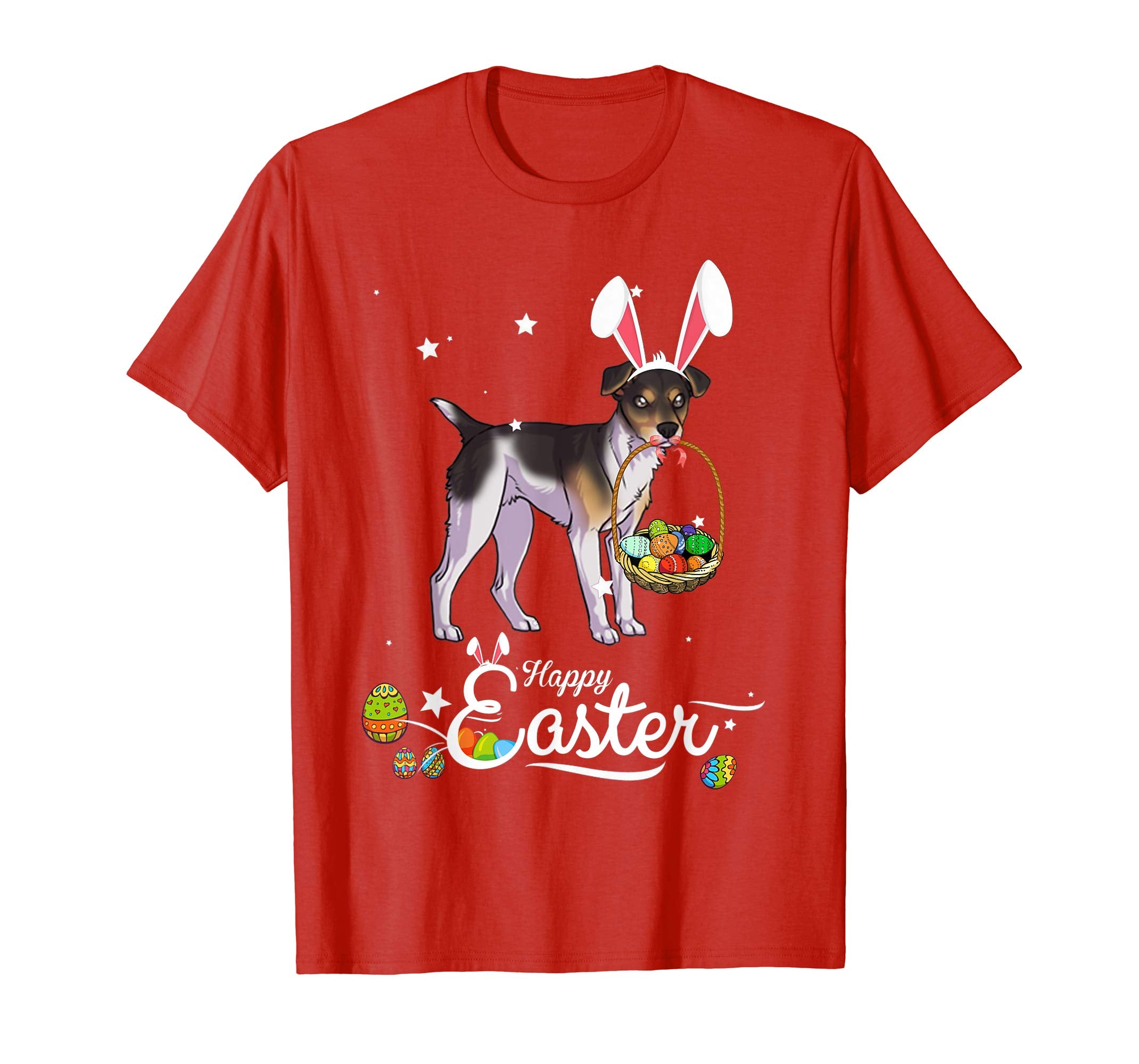Rat Terrier Dog With Bunny Hat Easter Costume T Shirt