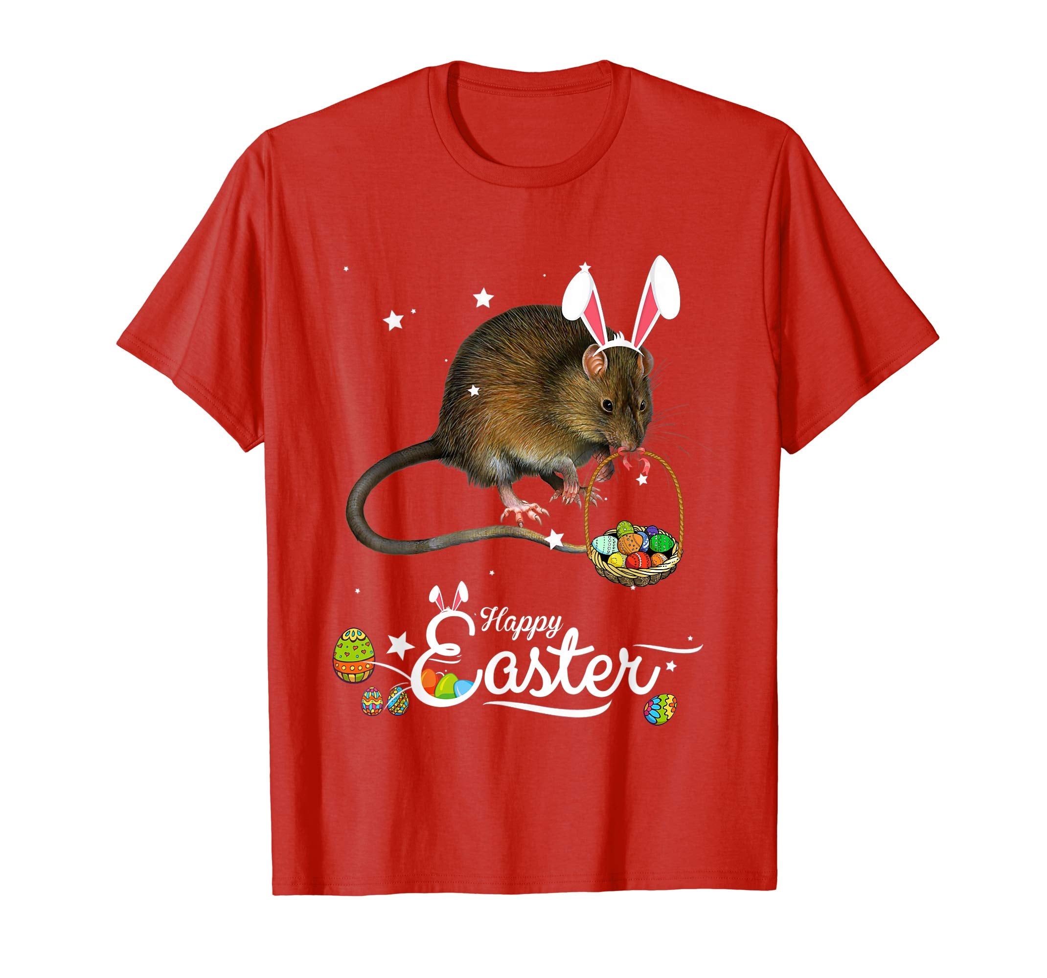 Cute Easter Rat with Bunny Ears and Eggs T Shirt