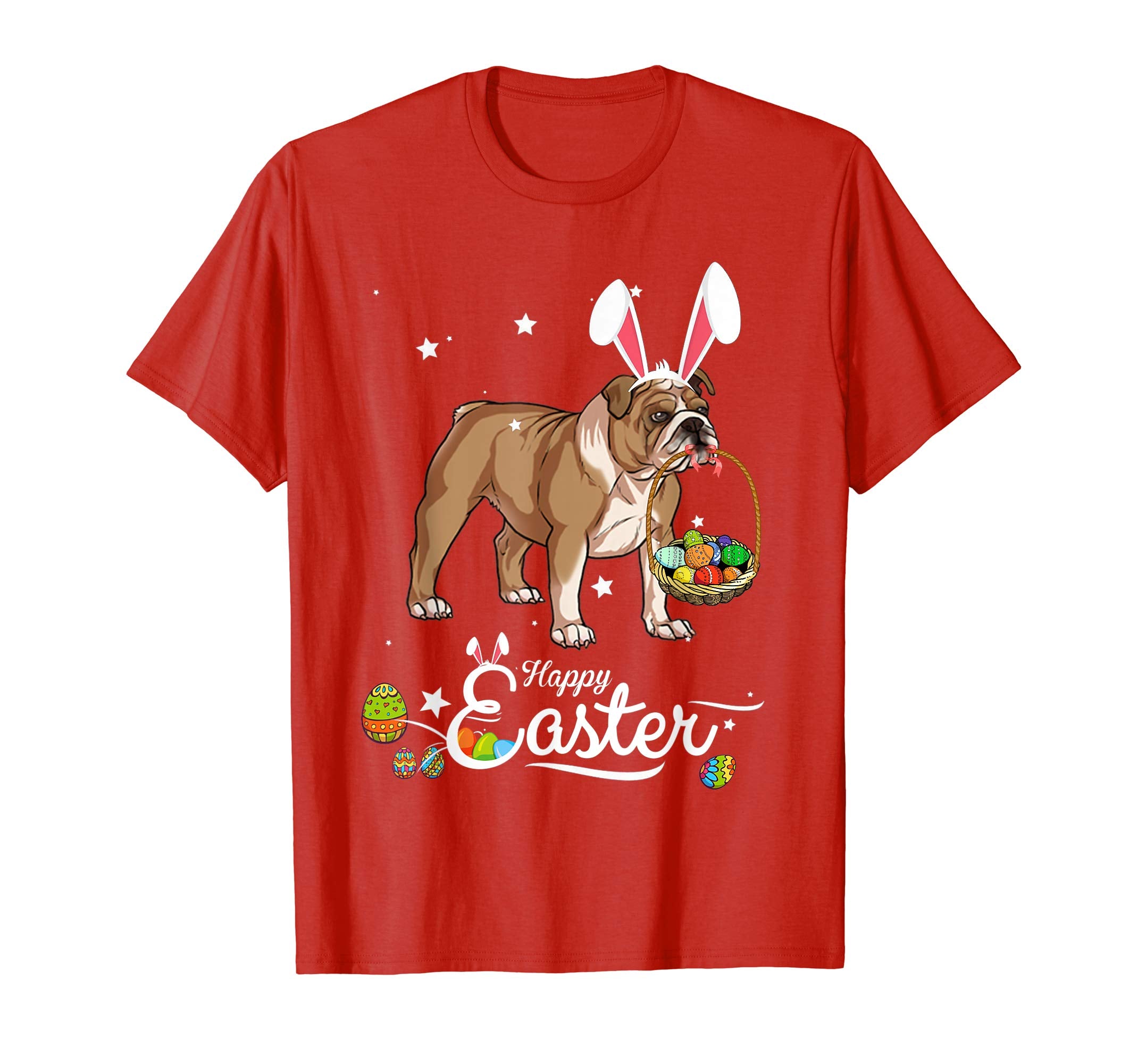 English Bulldog Dog With Bunny Hat Easter Costume T Shirt