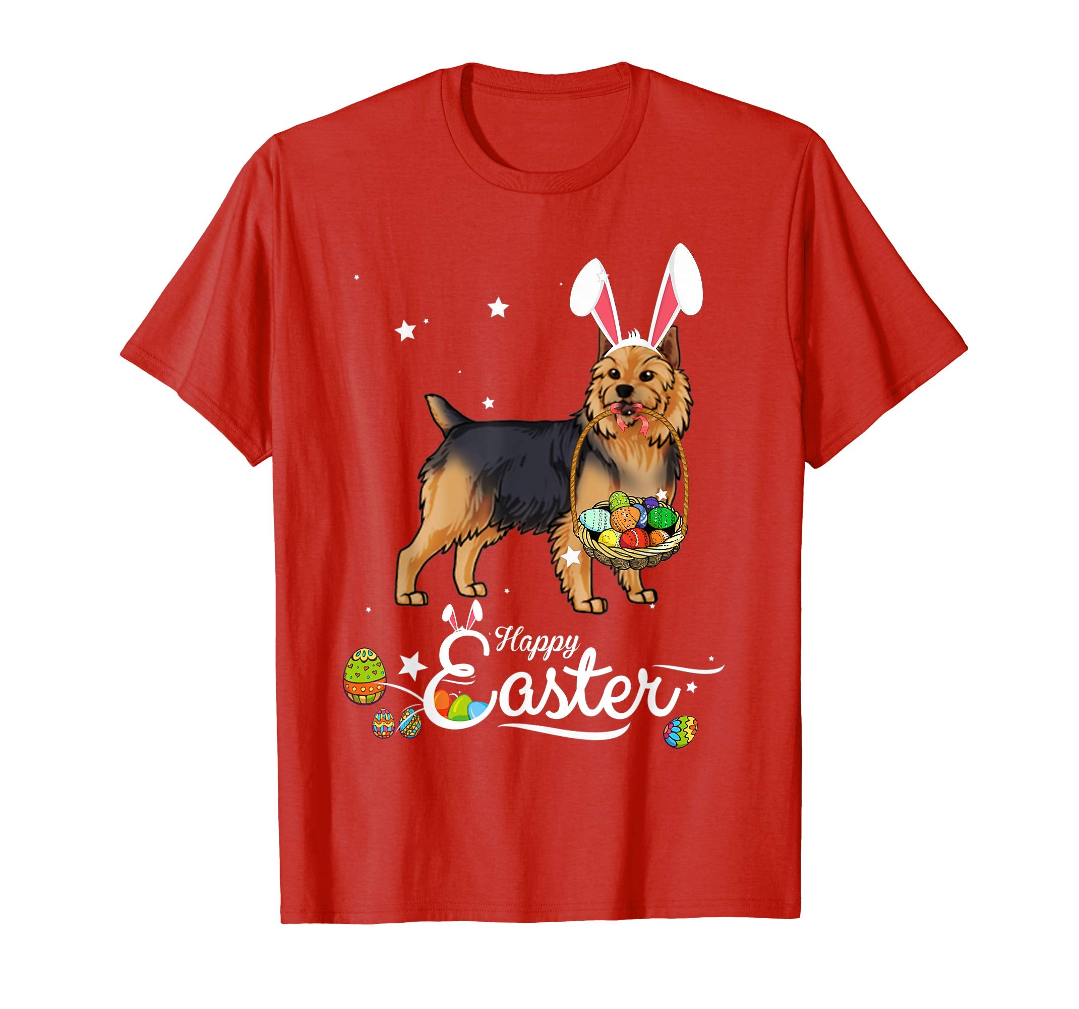 Australian Terrier Dog With Bunny Hat Easter Costume T Shirt