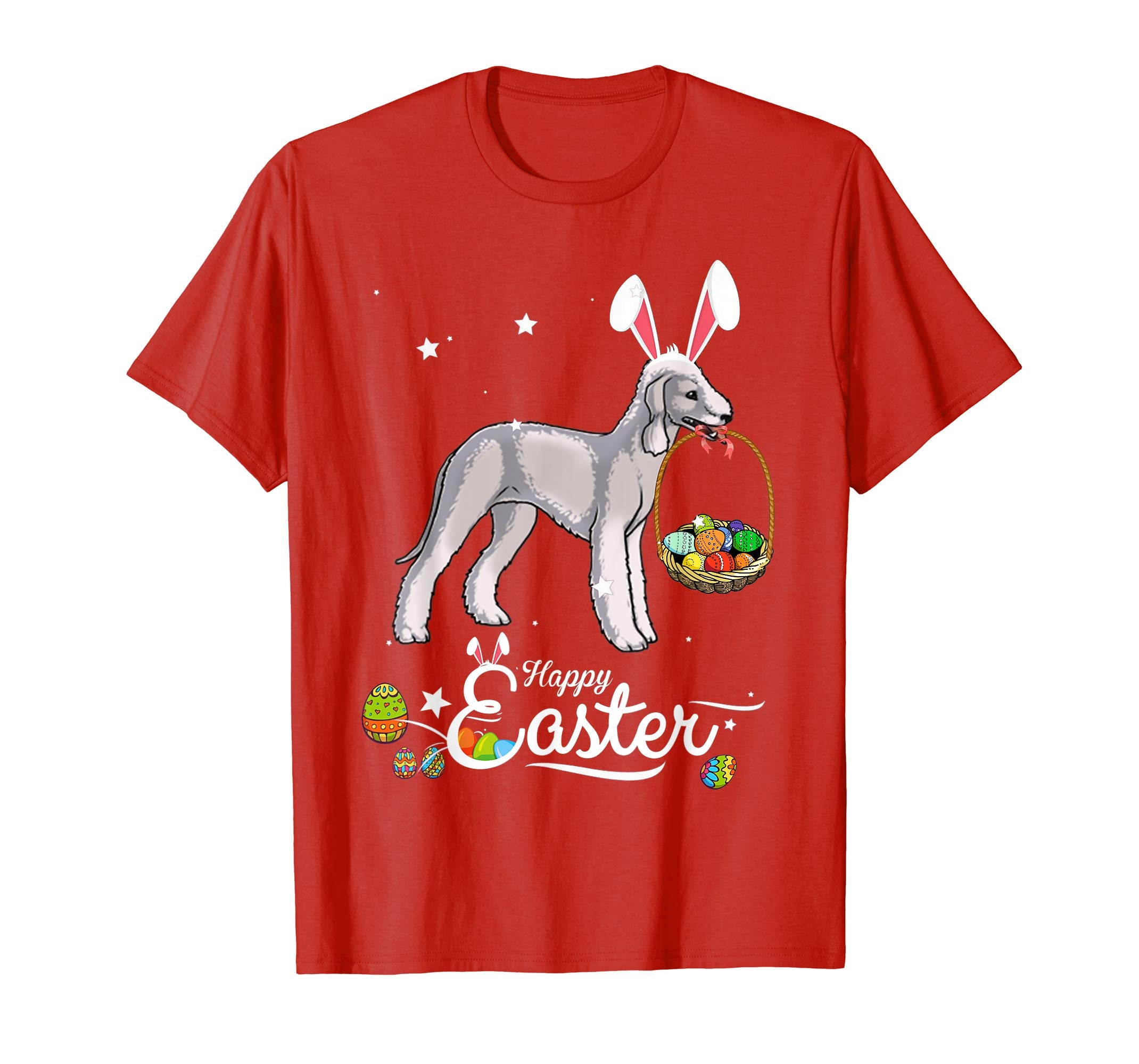 Bedlington Terrier Dog With Bunny Hat Easter Costume T Shirt