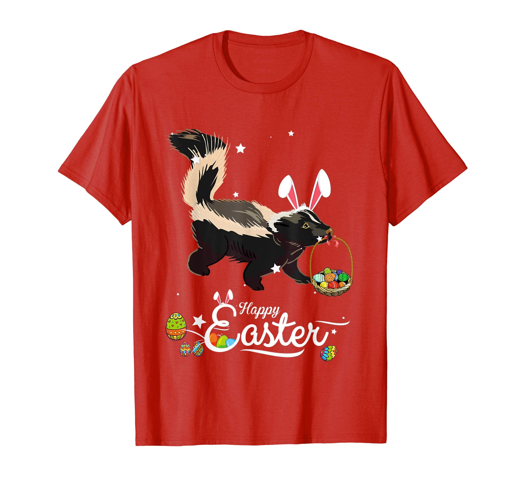 Cute Easter Skunk with Bunny Ears and Eggs T Shirt