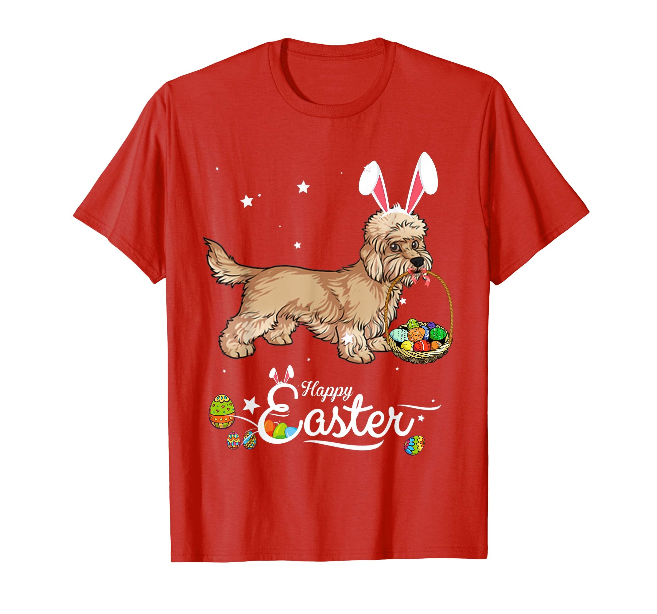 Dandi Dinmont Dog With Bunny Hat Easter Costume T Shirt