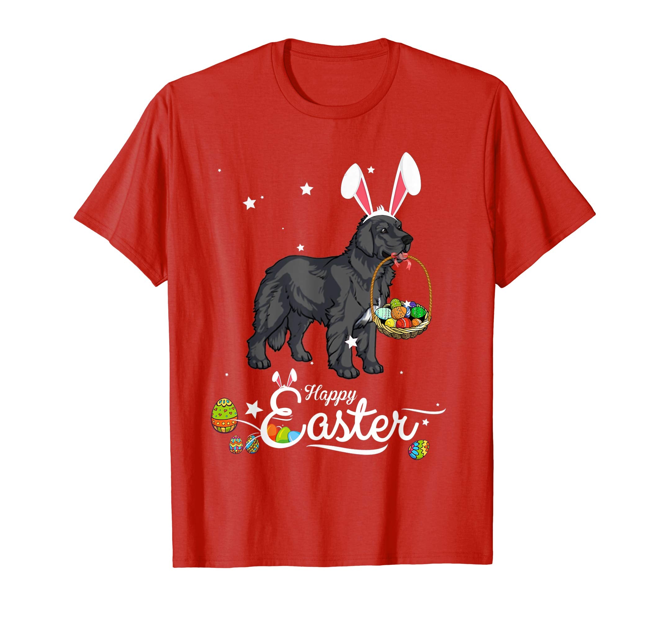 Newfoundland Dog With Bunny Hat Easter Costume T Shirt