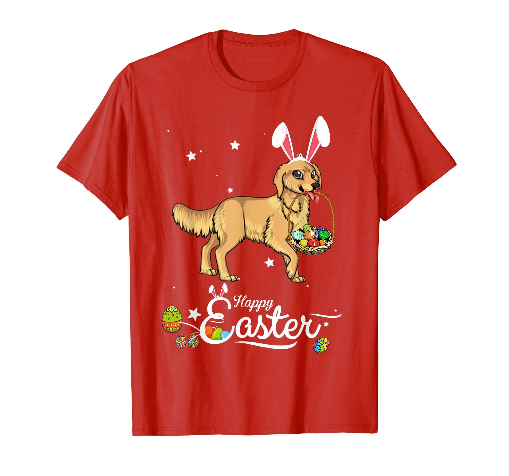 Golden Retriever Dog With Bunny Hat Easter Costume T Shirt