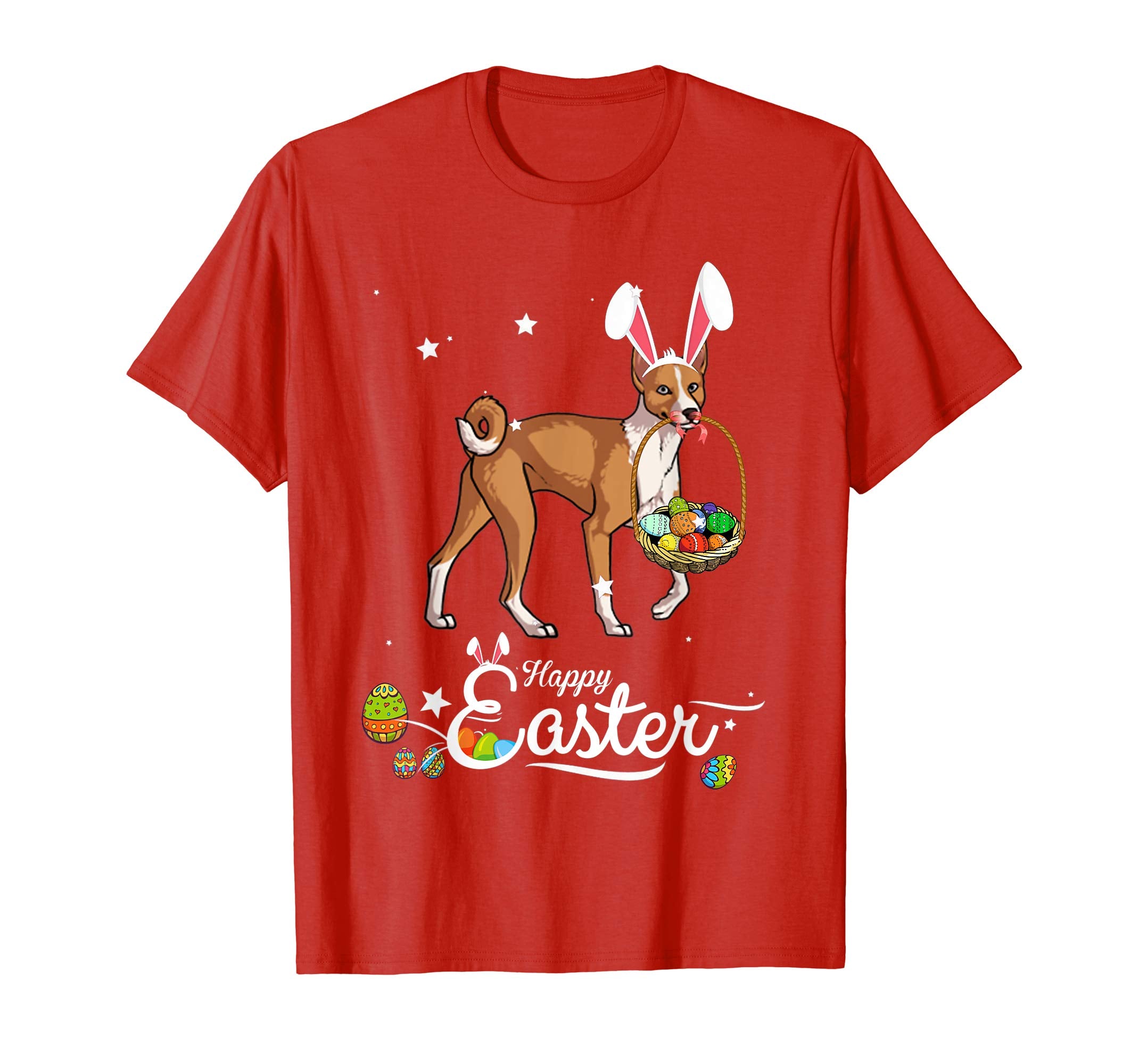 Basenji Dog With Bunny Hat Easter Costume T Shirt