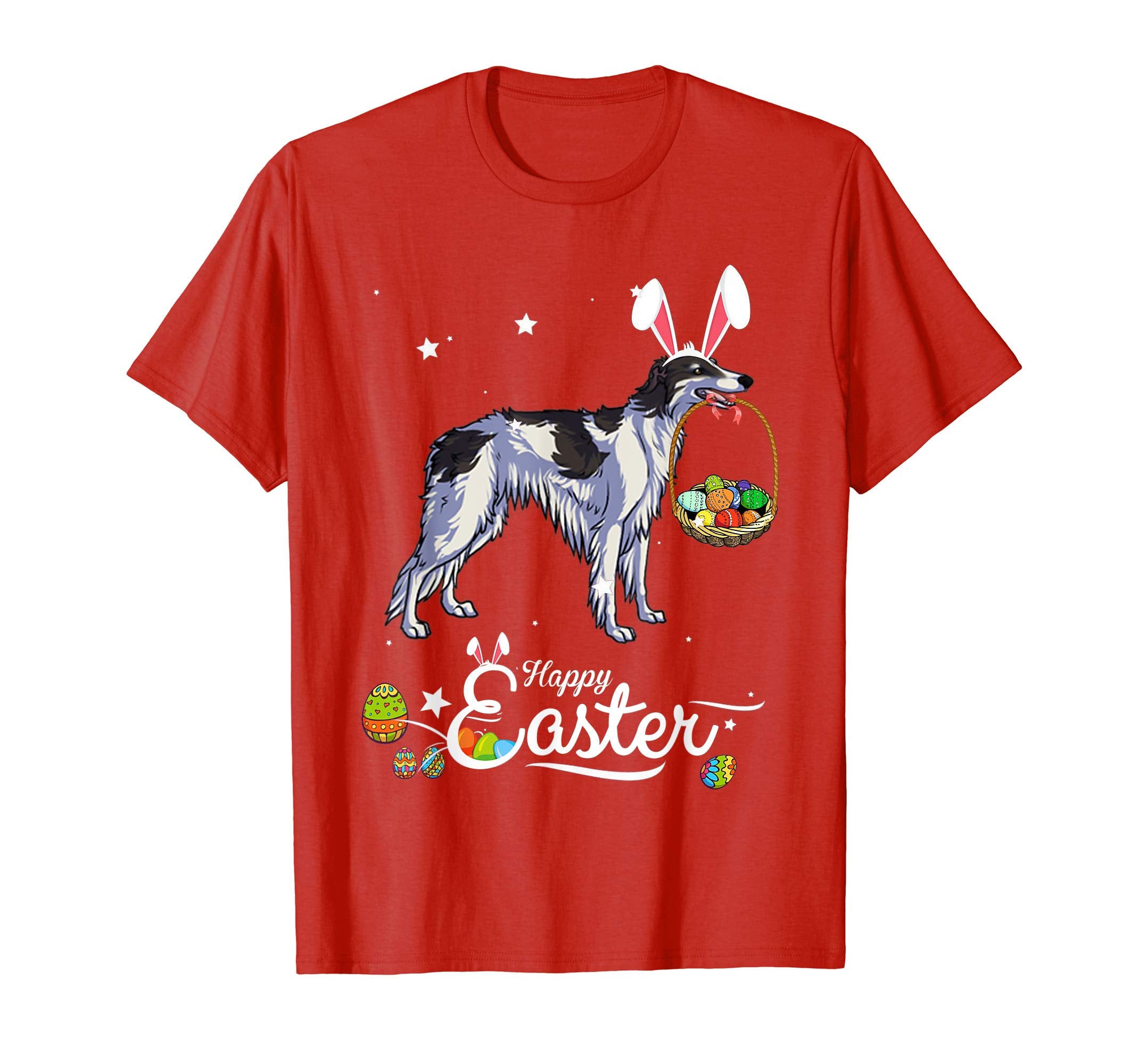 Borzoi Dog With Bunny Hat Easter Costume T Shirt