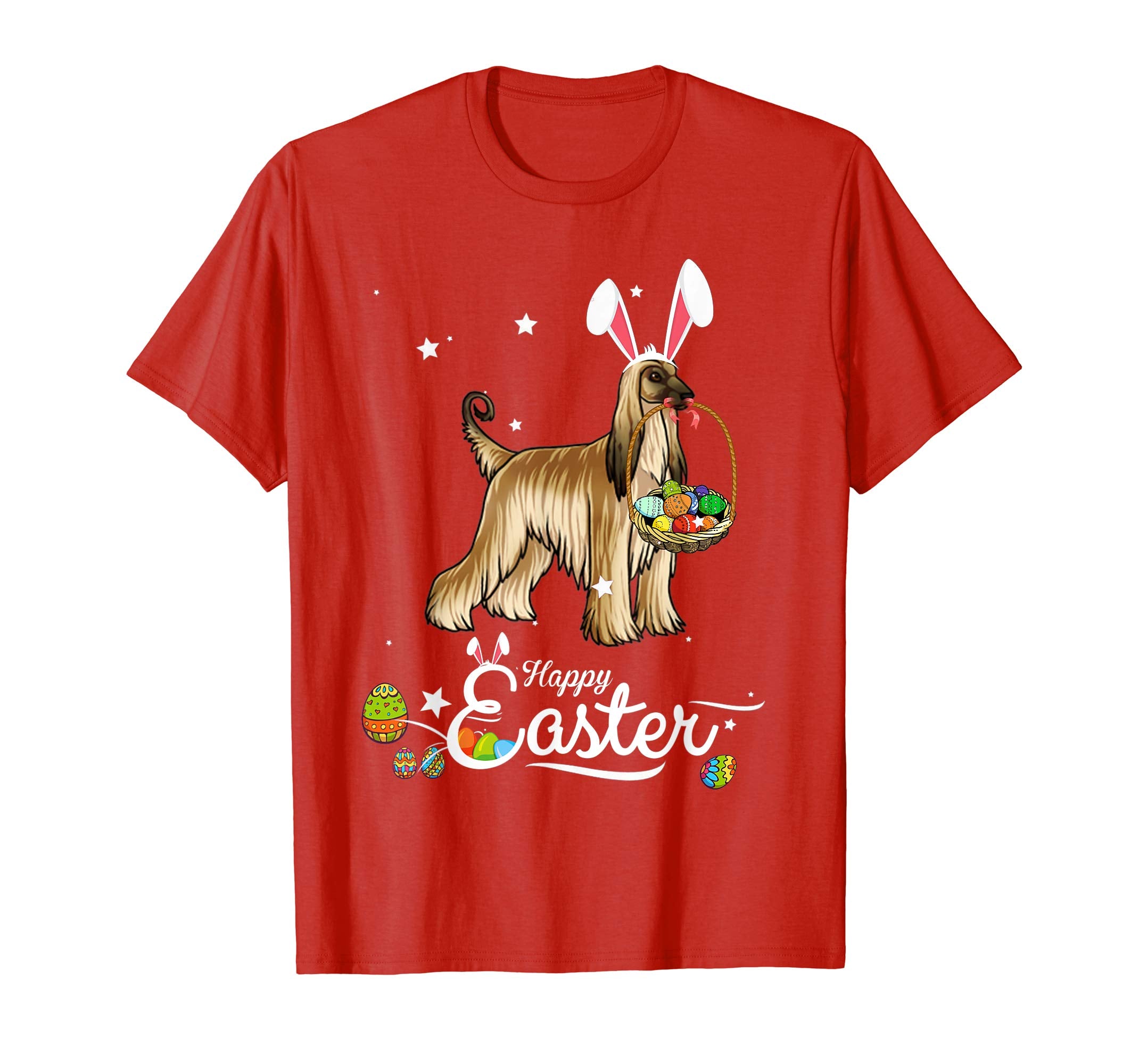 Afghan Hound Dog With Bunny Hat Easter Costume T Shirt