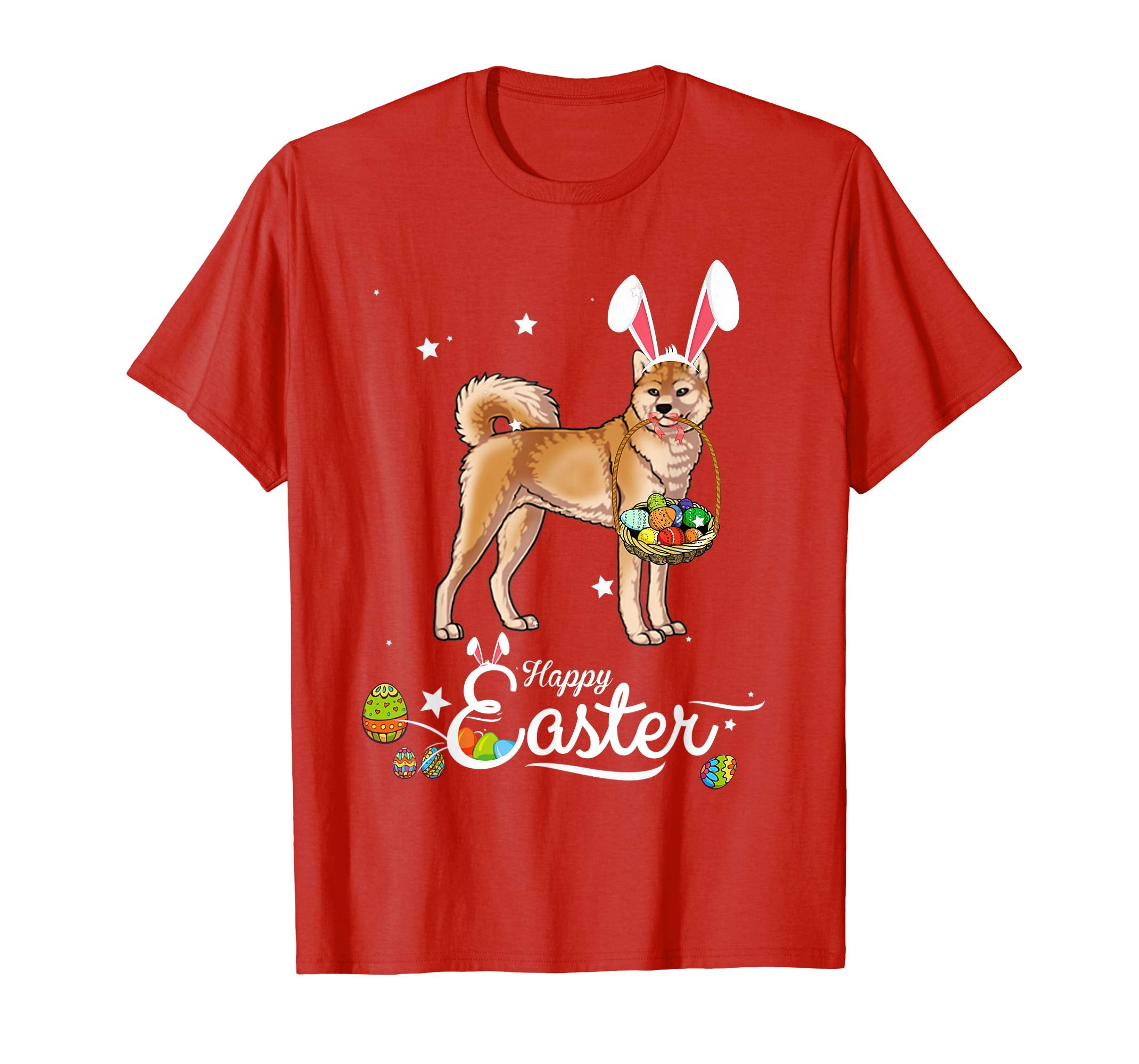 Akita Dog With Bunny Hat Easter Costume T Shirt