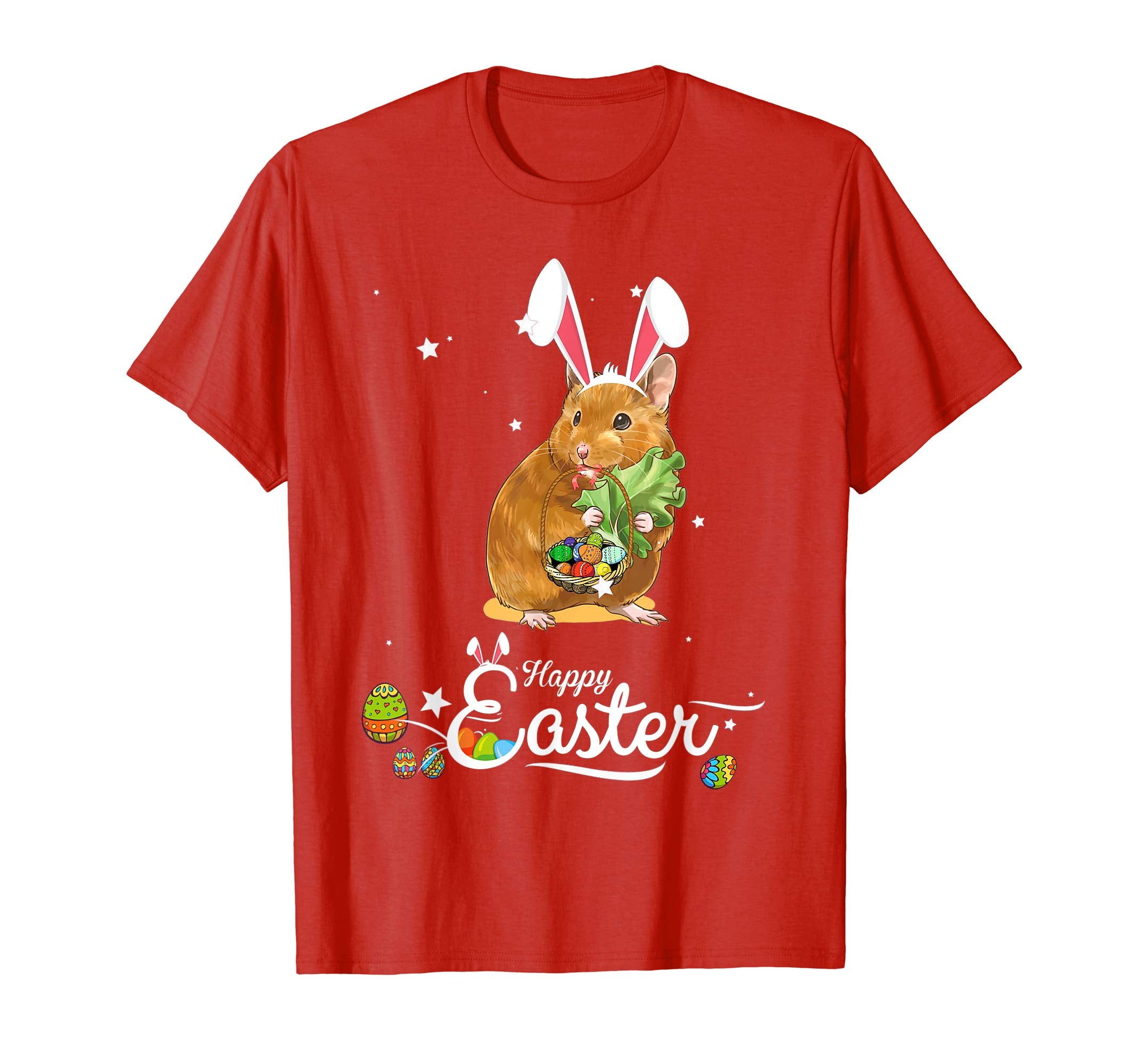 Cute Easter Hamster with Bunny Ears and Eggs T Shirt