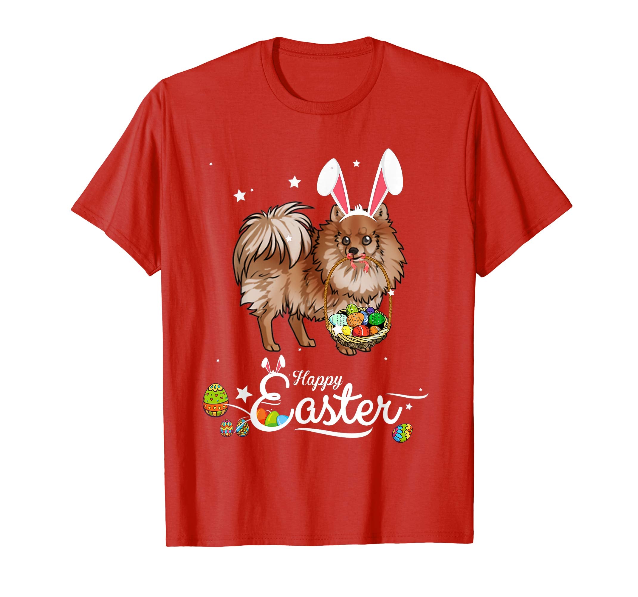 Pomeranian Dog With Bunny Hat Easter Costume T Shirt